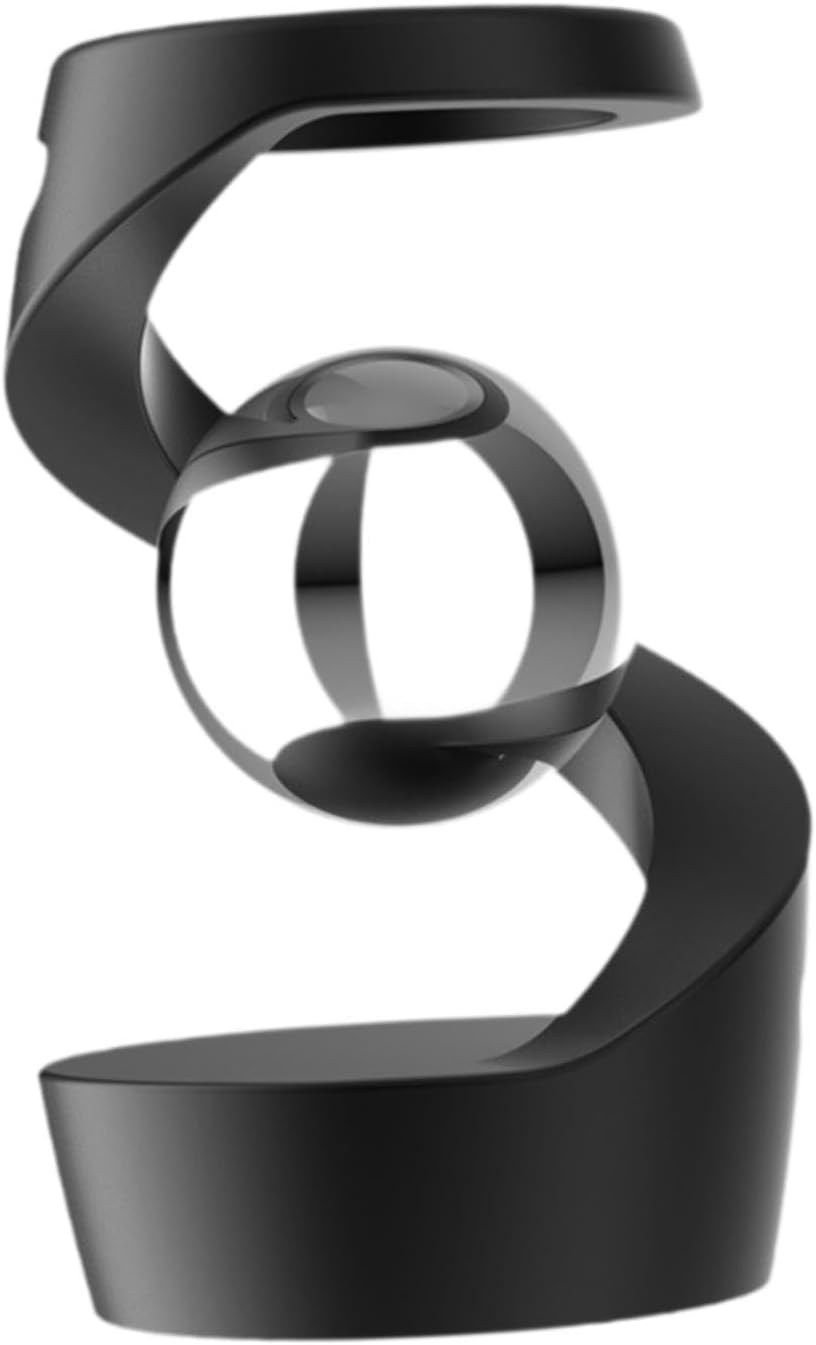 Generic anti Relaxing Toy Keep Focus Levitating Ball Desk Hanging Toy, Black Silver Ball image number 2