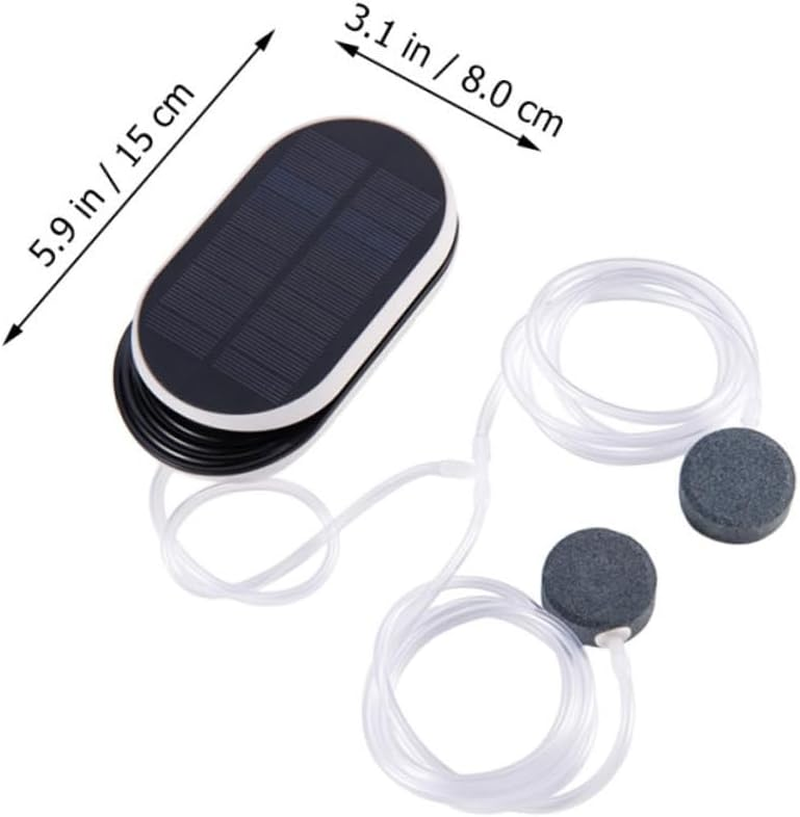 YARNOW Solar Oxygen Aerator Portable Sun Powered Pump for Outdoor Use Quiet Lightweight Design with Solar Panel Emergency Oxygen Increase Tool for Fish and Plants image number 2