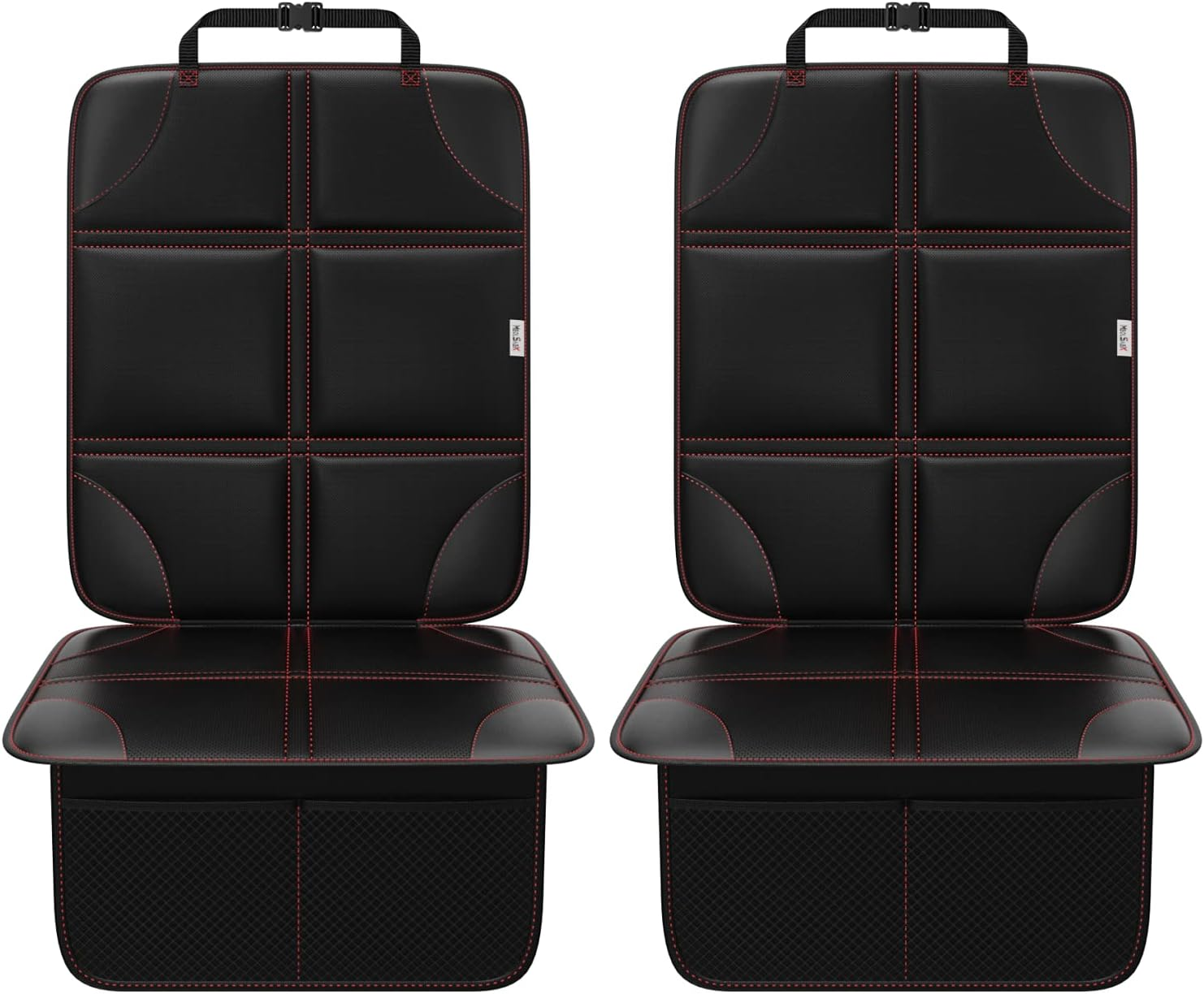 Meolsaek Car Seat Protector, Non-Slip Padded Backing Will Not Leave Imprint, Thickest Carseat Seat Protector for Child Car Seat 2 Pack for SUV, Sedan, Truck, Leather Car Seat (Black) image number 4