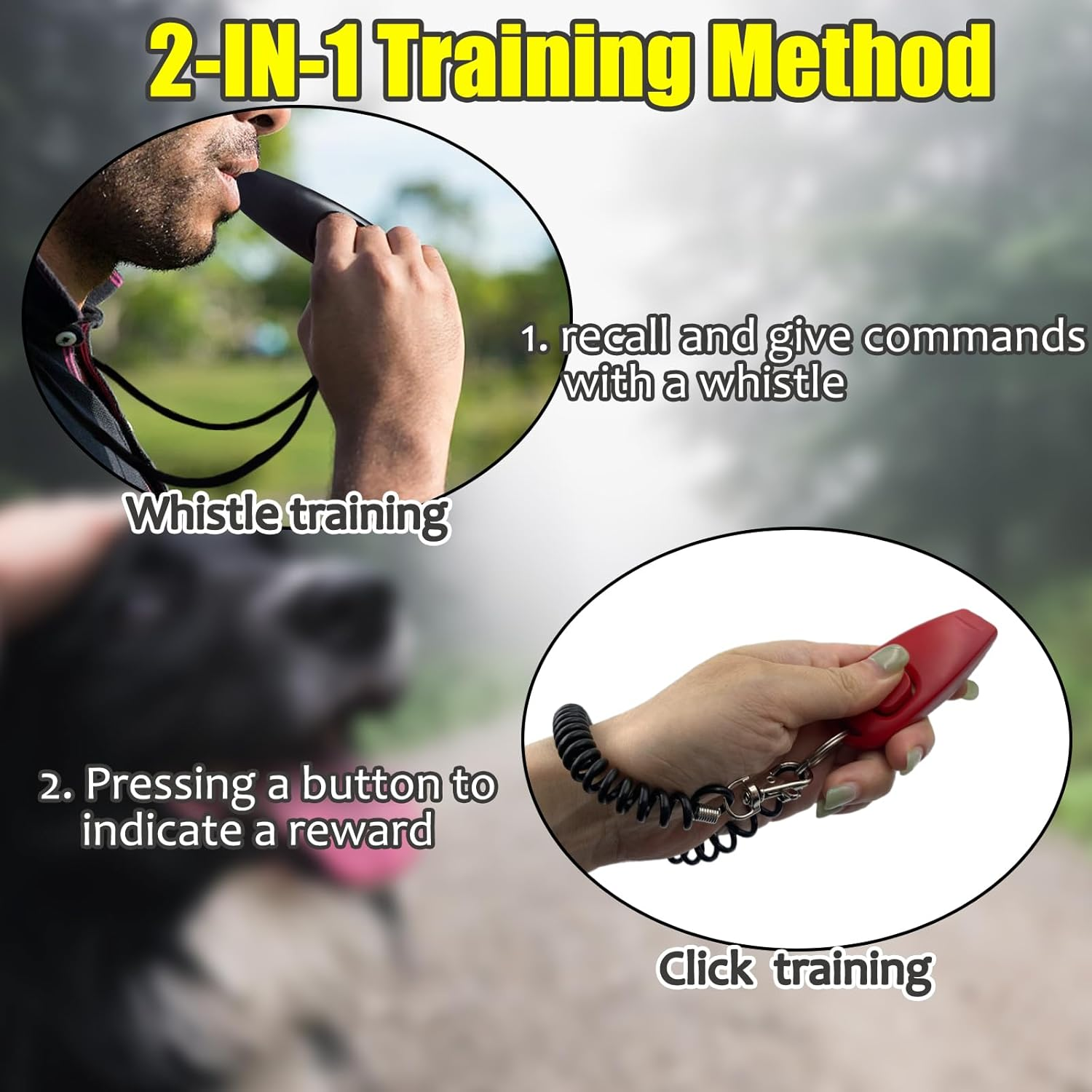 VPB Dog Whistles Set,2 in 1 Combined Dog Clicker and Whistle,Dog Whistles for Recall and Dog Training Whistle,With Adjustable Lanyard,Suitable for Dogs and Puppie image number 4