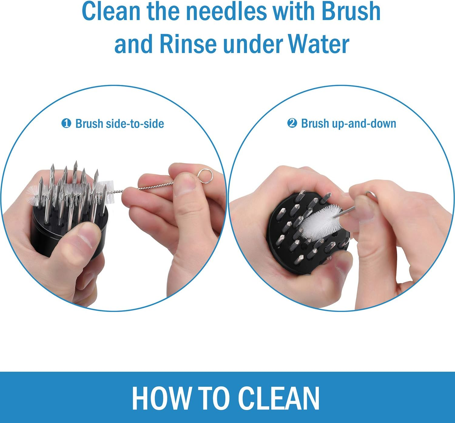 KUCCOON Meat Tenderizer Tool Stainless Steel Needle Ultra Sharp 24 Blades Tenderizer Tool for Tenderizing Beef Chicken Steak Veal Pork - 2Black image number 7