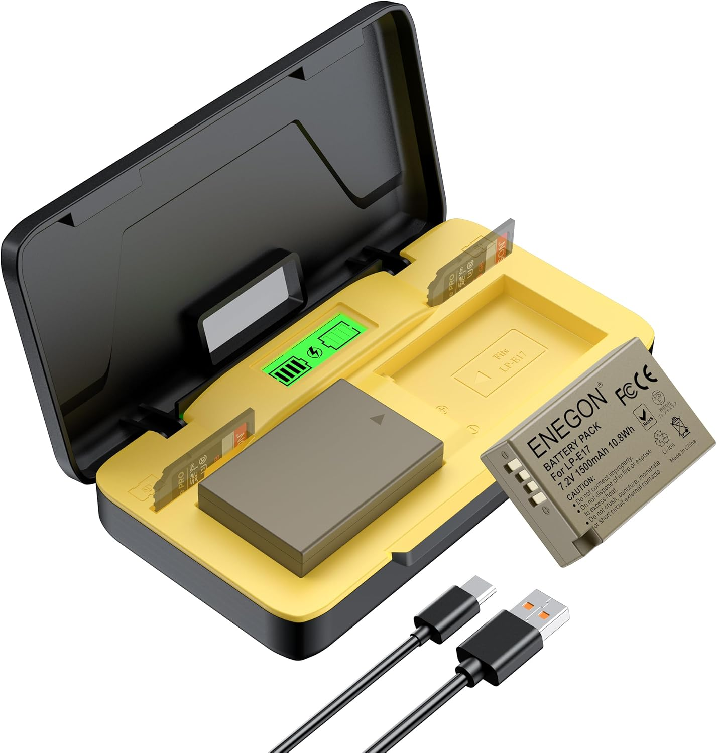 ENEGON LP-E17 20W Dual Battery Storage Fast Charger Set (2X 1500Mah) Compatible with Canon R10, R8, RP, R50, R100, M3, M5, M6, 200D, 250D, 77D, 750D, 760D, 800D, 8000D and More image number 6