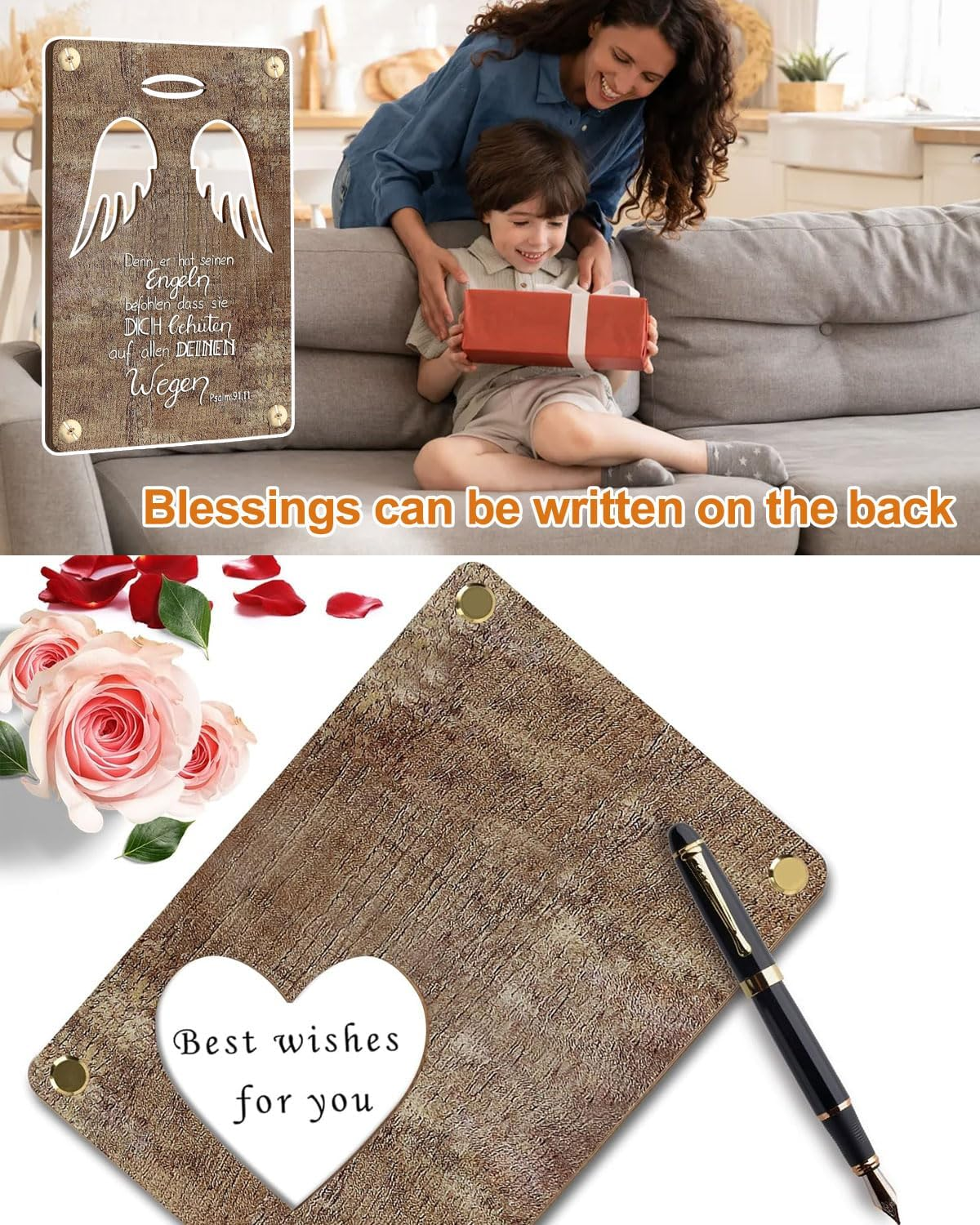 Christening Gifts for Boys and Girls, Wooden Gift Christening Card in Small Forma - Cool Money Gifts for Confirmation, Communion, Youth Initiation, Christening - Money Gifts Packaging (Black) image number 3