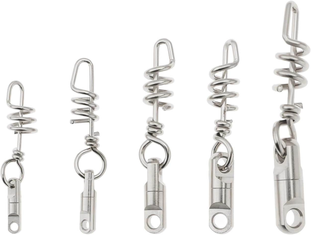 OTOTEC 5Pcs Fishing Corkscrew Swivels 5Mm 6Mm 8Mm 9Mm 10.5Mm Fishing Swivels Corkscrew Swivel Snaps Snap image number 6