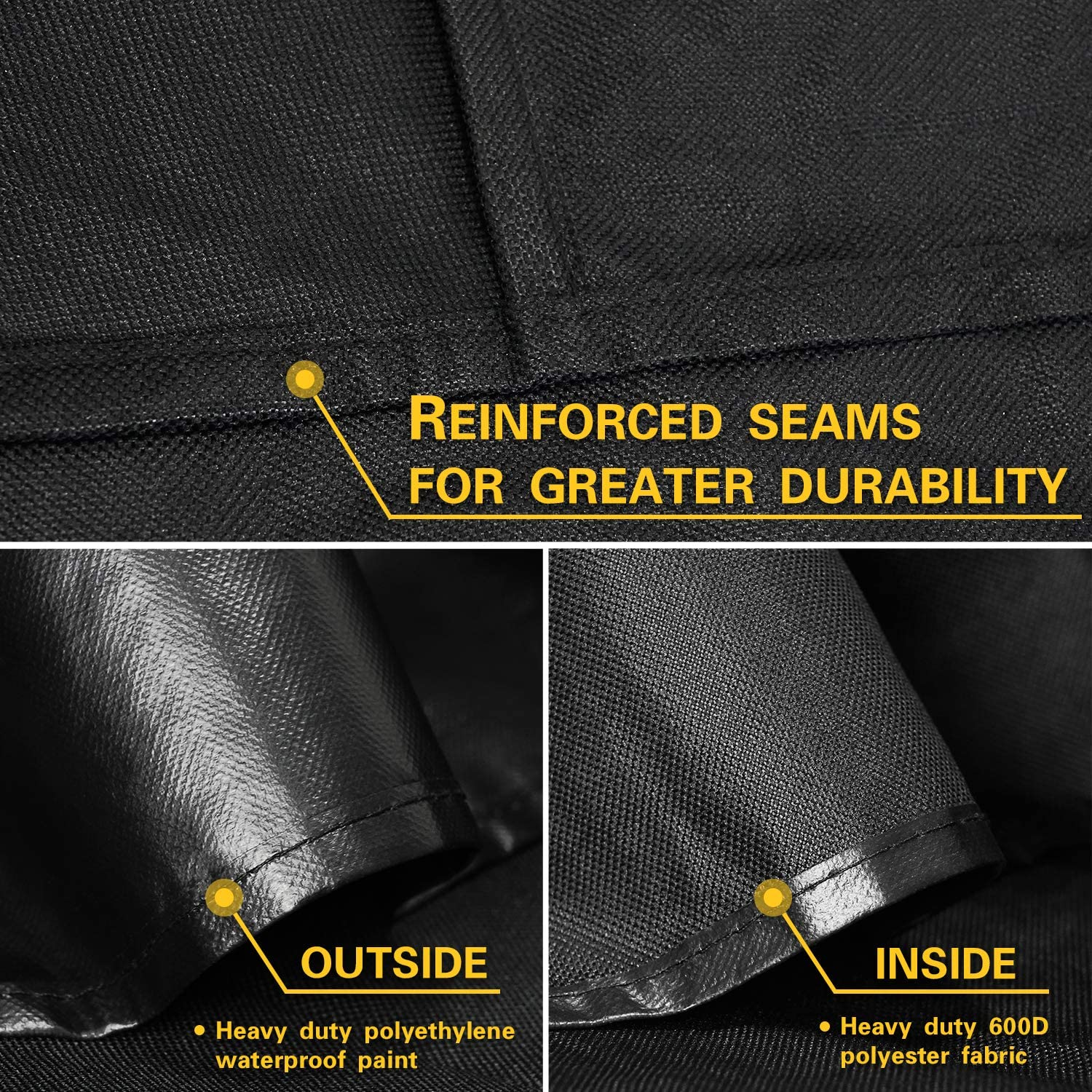 CAB55 BBQ Gas Grill Cover, Heavy Duty Waterproof 600D Polyester Fabric (178CM*56CM*105CM) 7132 image number 4