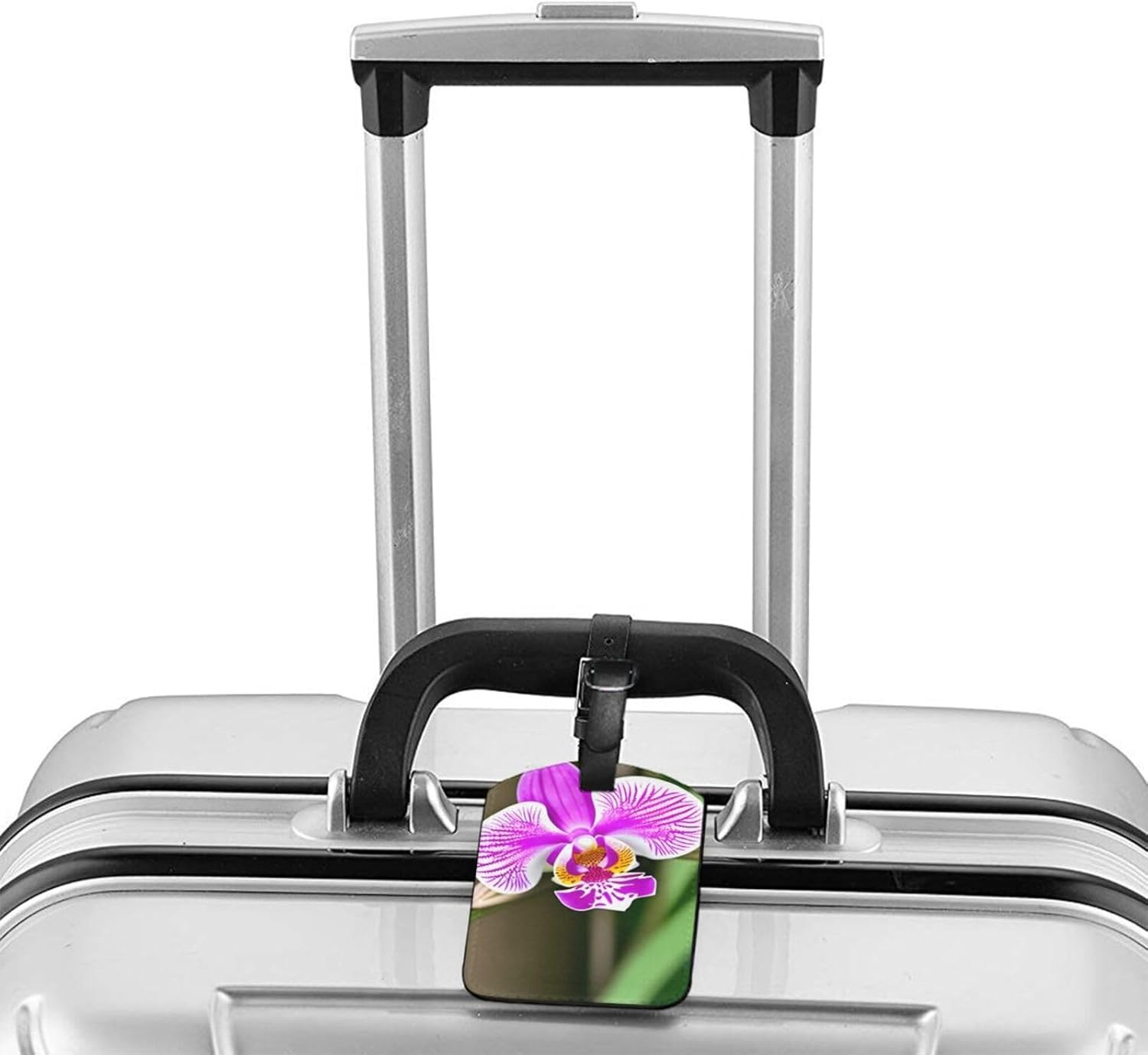 Orchid Print Elegant Tag Stylish Tag Luggage Tag 4.3 X 2.76 Inch for Suitcases Travel Bags image number 5