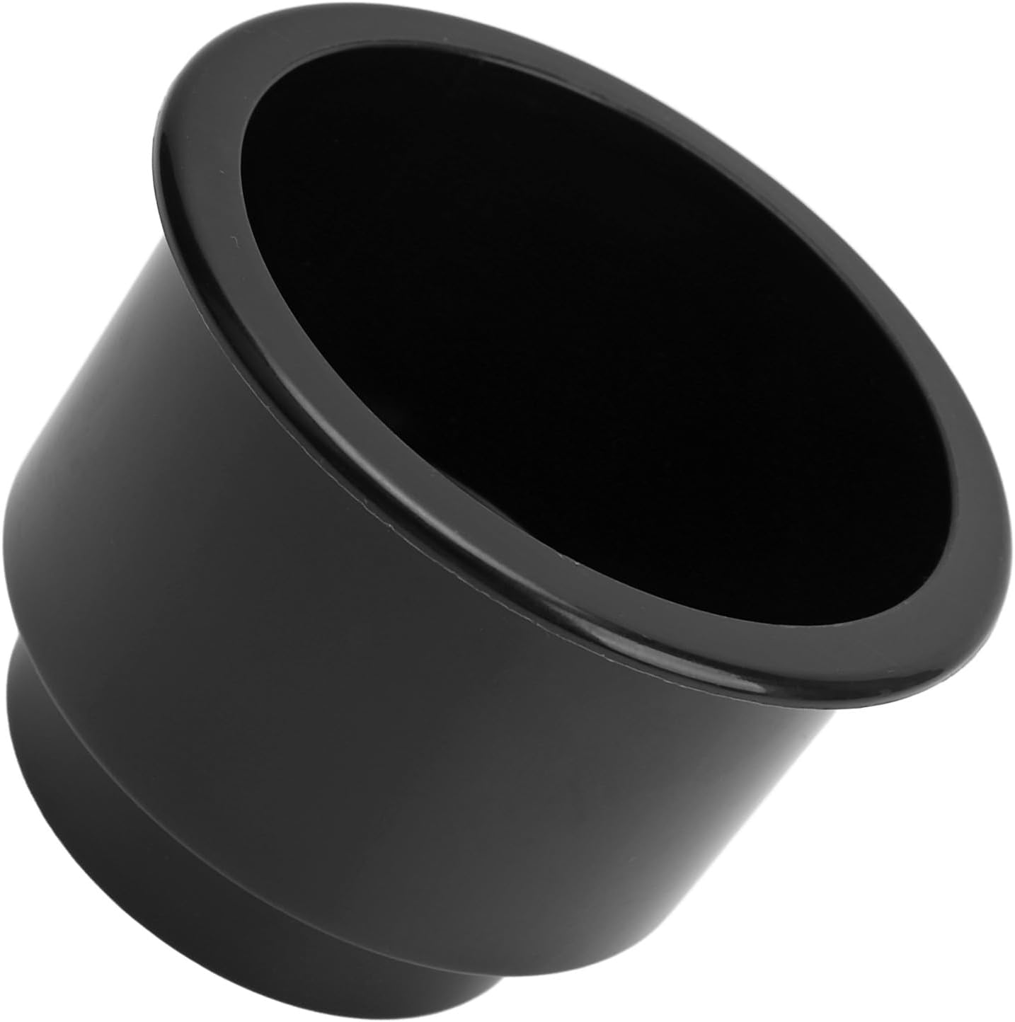 Drink Holder, Easy to Clean Cup Holder Drain Hole Smooth Surface Plastic for Car for Yacht for RV (Black) - White image number 2