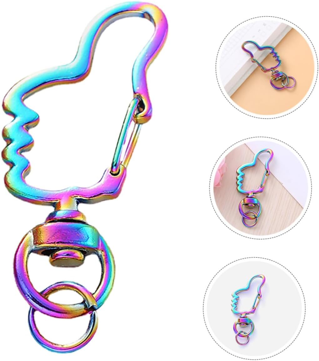 KAILIKETIY 30Pcs Cute Thumb Keychain Craft Carabiner Jewelry Clasp Spring Ring Clasp Keyring Zinc Alloy Key Chain Accessory image number 6