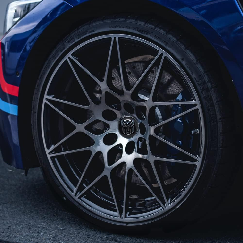4Pcs Wheel Center Caps Sticker for Transformers, Black Aluminium Wheel Center Hub Covers Sticker, 65Mm/2.56'' Black image number 3