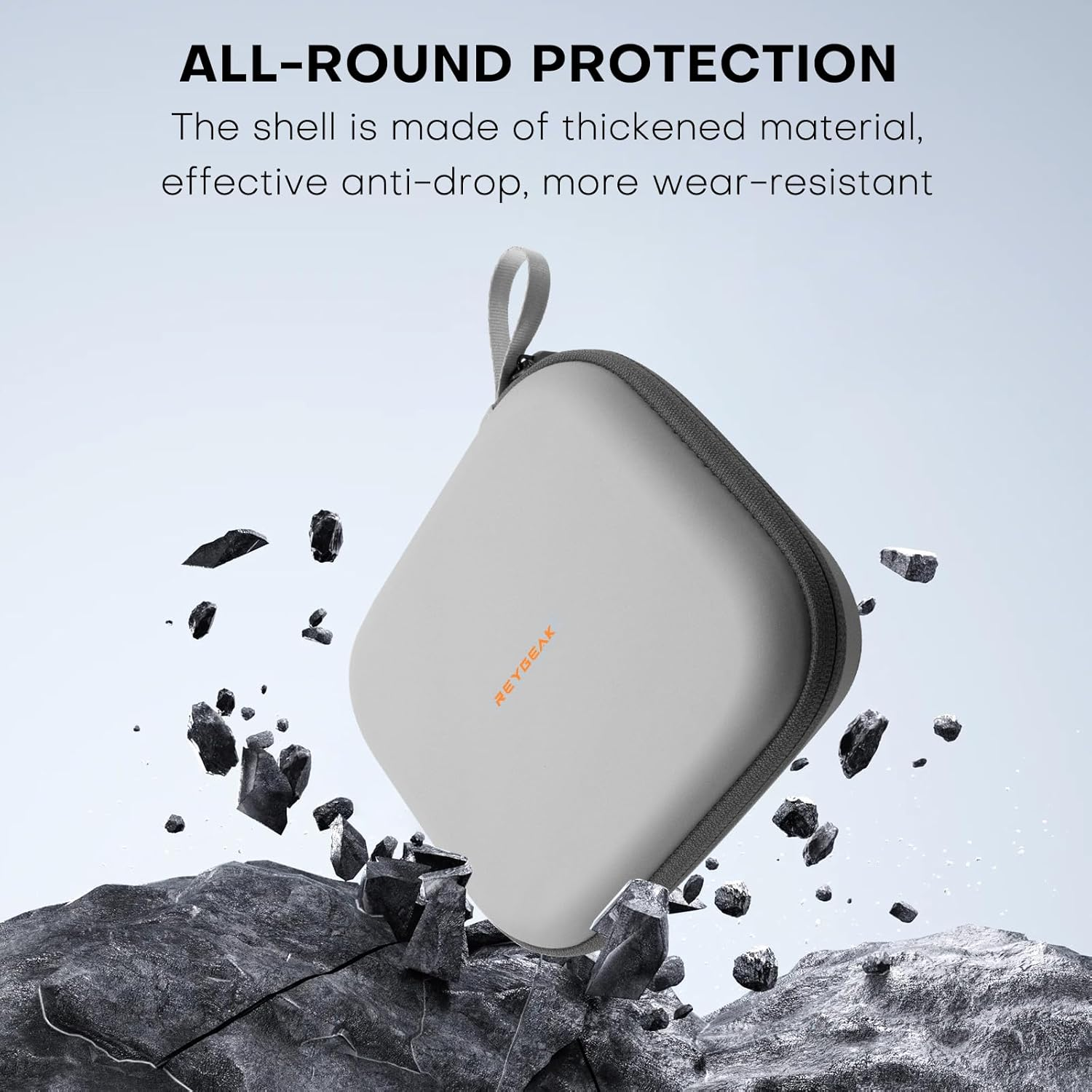 REYGEAK Portable PU Compact Bag for DJI NEO Drone, Waterproof Small Storage Case for DJI NEO Accessories (Grey) - Orange image number 6