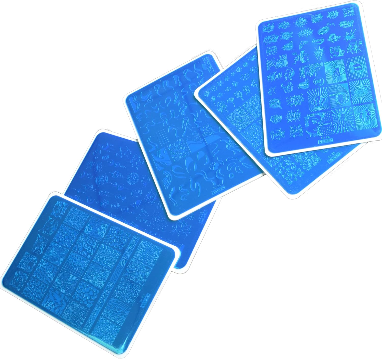 French Nails Stamp Nail Stencils Set, 5 Star Moon Flowers Nail Stamp Stencils Geometry Lines Nail Stamping Plate Nail Stencil Stamp Snake Stamp Stencils for Nails Stamping Set image number 4