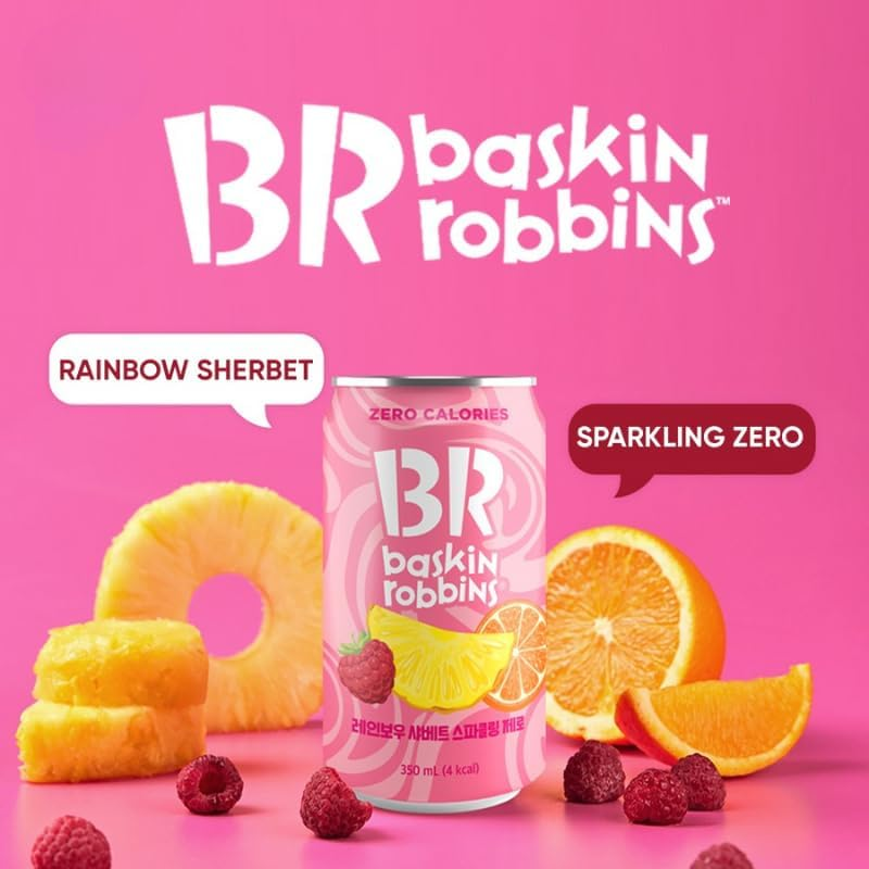 Baskin & Robbins Rainbow Sorbet Sparkling Water Zero 350Ml image number 1