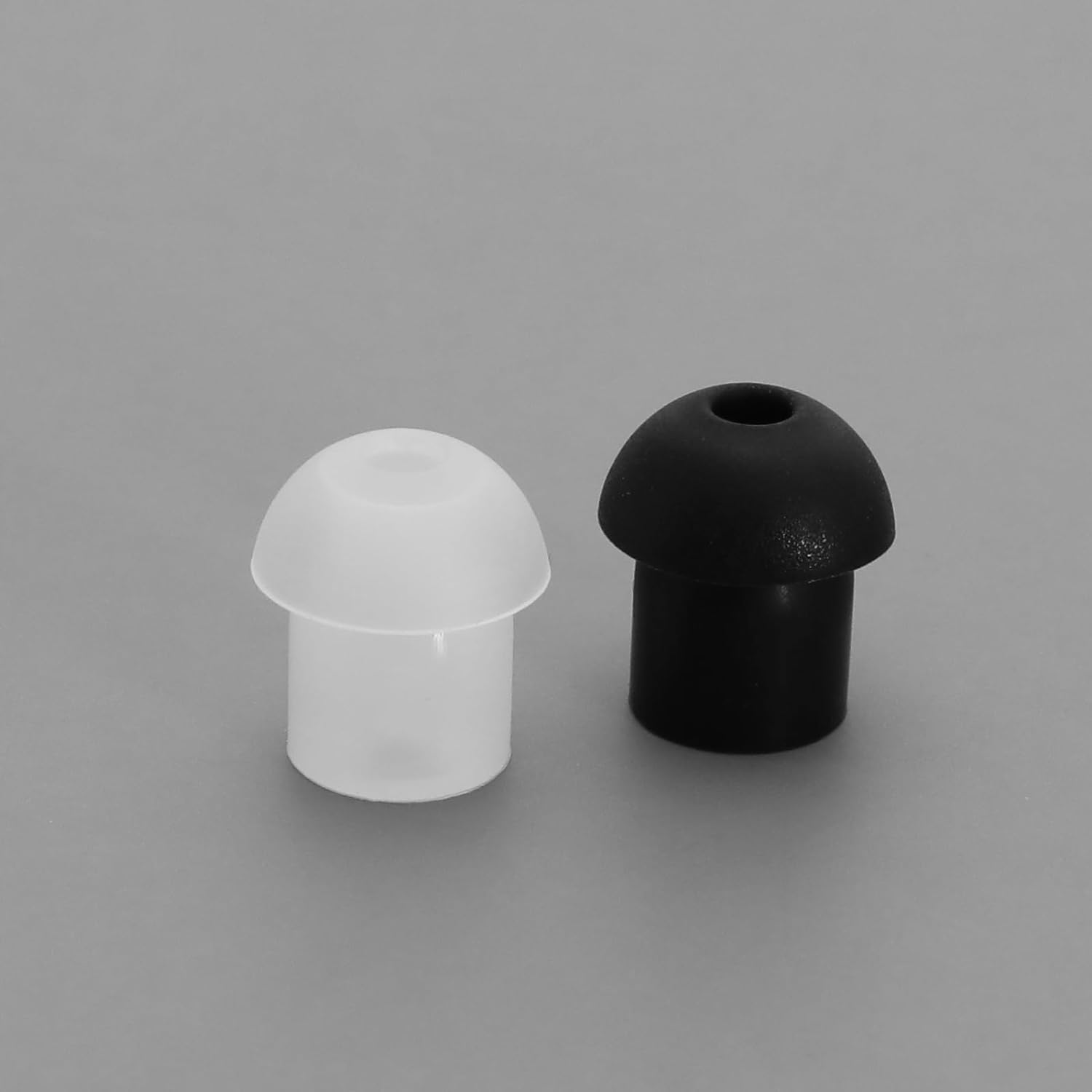 SING F LTD Replacement Silicone Earbud Ear Tips Compatible with Motorola Compatible with Kenwood Two Way Radio Talkie Walkie Air Tube Earpiece 10PCS Black & 10PCS White image number 2