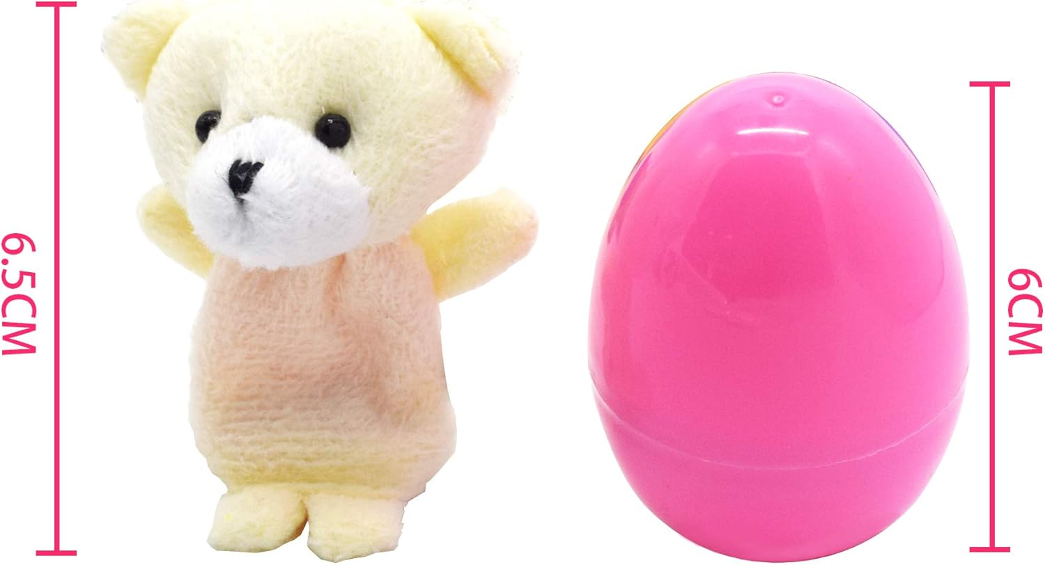 Nyicey 12 Pack Fillable Plastic Easter Egg with Finger Puppet for Easter Theme Party, Favor Easter Eggs Hunt, Basket Stuffers Fillers, Classroom Prize