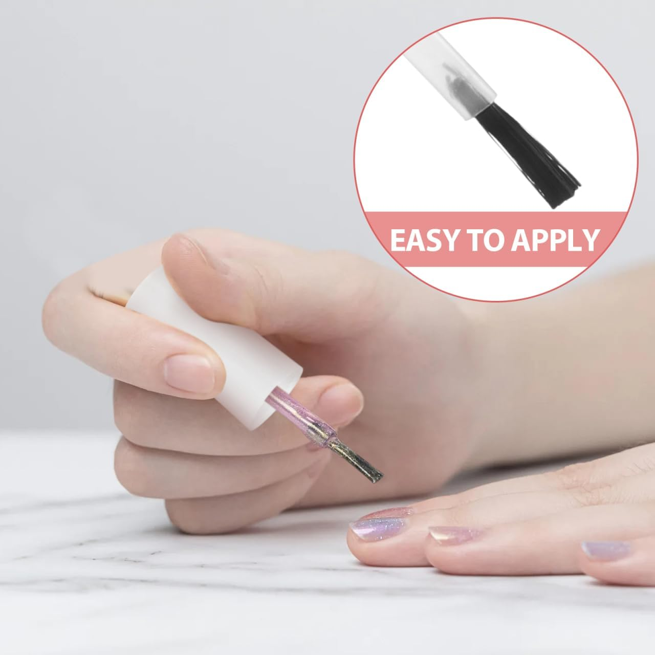 20Pcs Replacement Nail Polish Bottle Caps with Brush, Nail Salon Supplies, Gel Nail Polish Brushes, White Plastic, for Manicure and Pedicure, 10Ml Capacity - Black image number 6