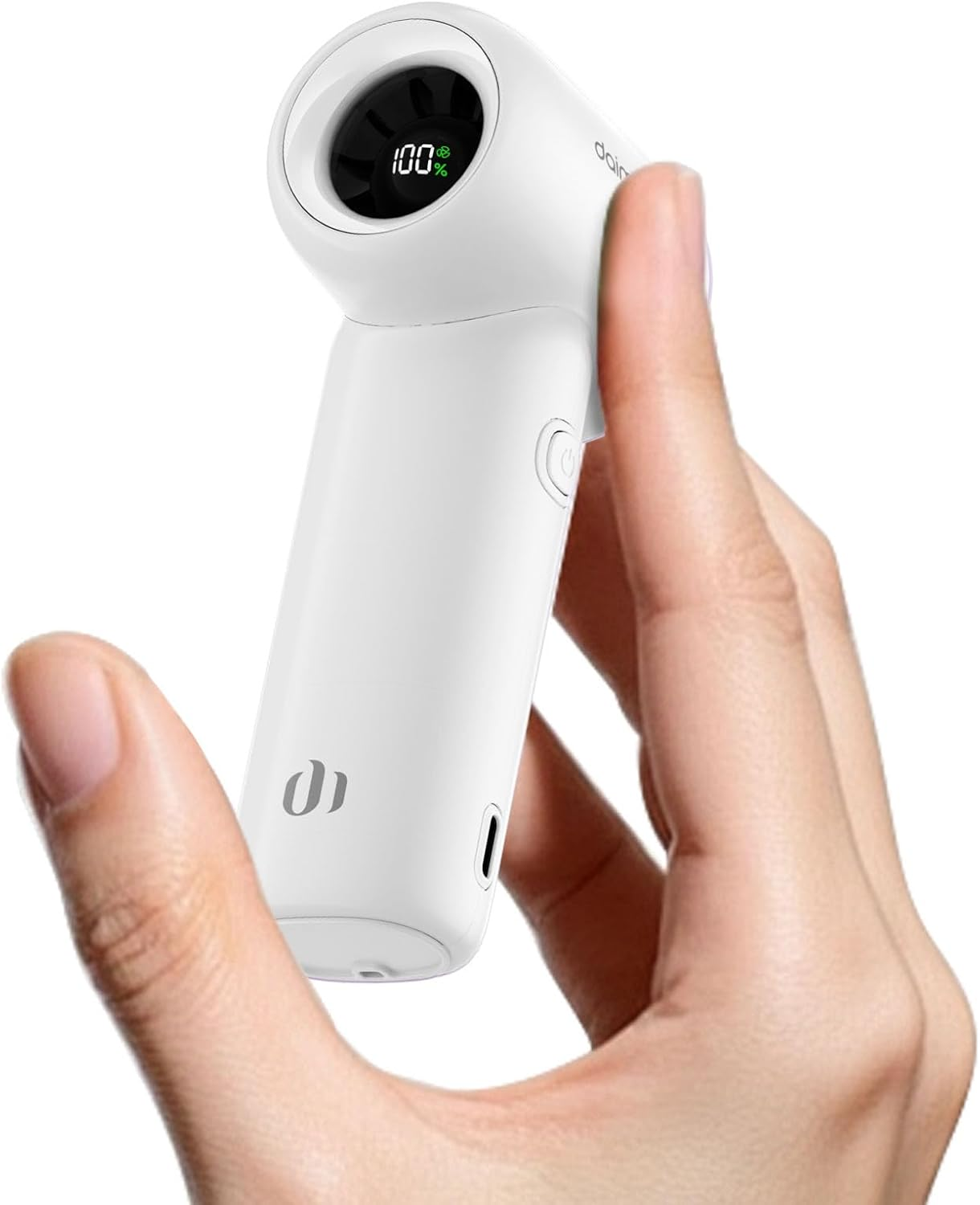 DAIMULIFE Mini Handheld Fans with 3000Mah Rechargeable Battery, Speed(1-100) Adjustable Portable Turbo Fan, Personal Fan for Travel/Summer/Concerts/Lash, Gifts for Women (Green)