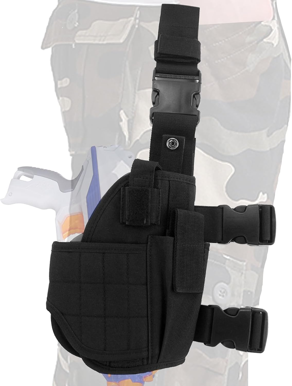 TORMEN Adjustable Tactical Right Leg Pistol Gun Holster,Compatible for Nerf Elite Series Blaster image number 4