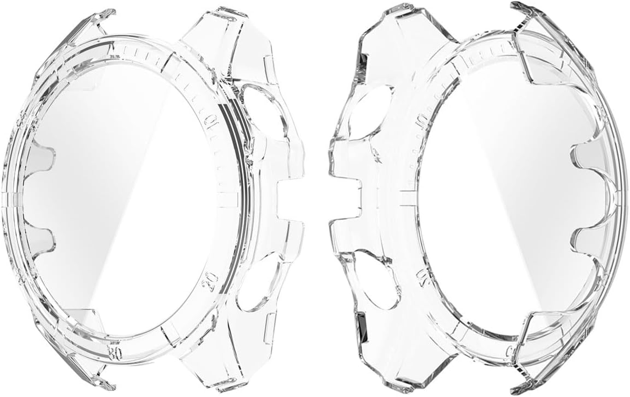 HOMTERN Case for Garmin Fenix 8 47MM AMOLED or Solar Sapphire,Crystal Clear Hard PC Case with Tempered Glass Film Full Covered Shockproof Scratch-Proof Screen Protector Cases (47Mm Solar) image number 3