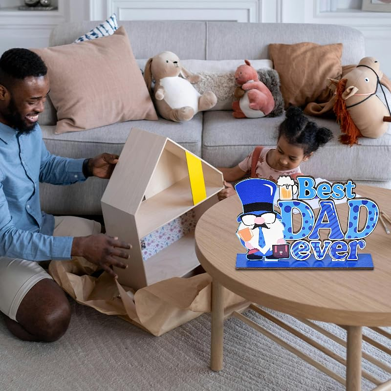 Dad Fathers Day Table Decorations Dad Birthday Party Supplies Father Day Centerpieces Best Dad Ever Plaque Dad Signs for Home Decor Dad Decorative Signage Dad Wood Decor Housewarming Gifts for Dads image number 4