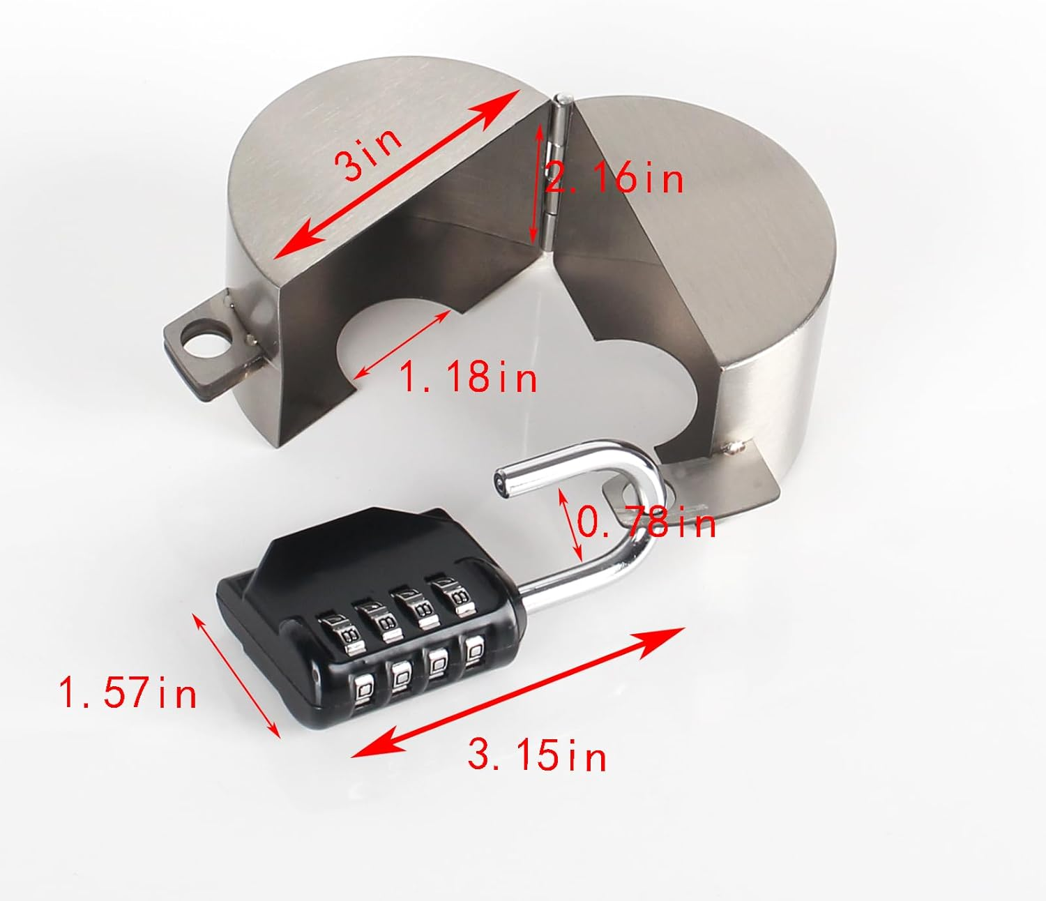 TEMEILI Door Handle Lock,Door Knob Lock Out Device,Cover to Disable the Doorknob/Faucet/Valve,Prevents Turning Door Knob Access Keyhole (Password Hanging Lock) Stainless Steel-2