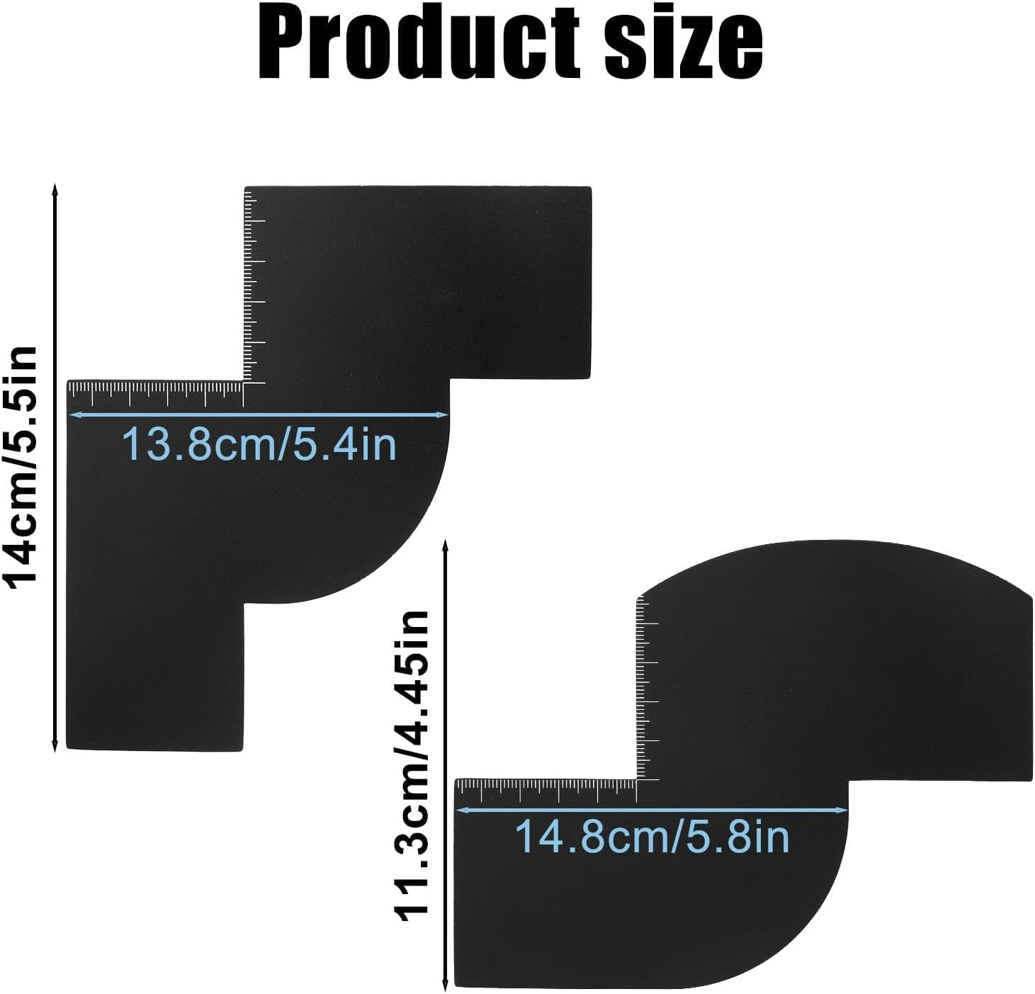 Professional Hair Liner Cards, 2 Pack Barber Enhancement Tool with Measurement Guide, Barber Enhancement Cards with Measurement Indicators, Color Spray Edge Hair Liner Line up Cards