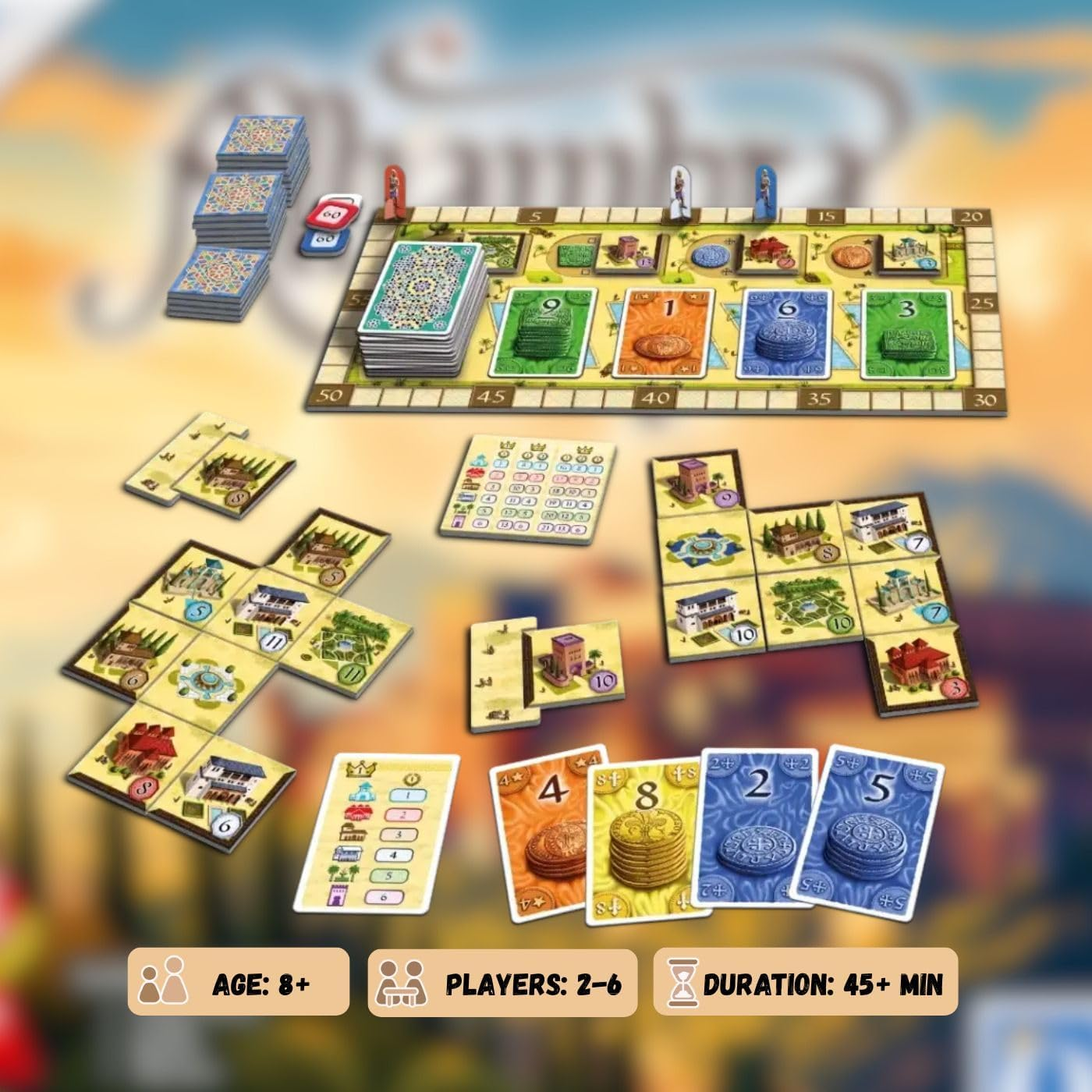 Queen Games Alhambra Board Game for 2-6 Players, Ages 8+, Compact Edition