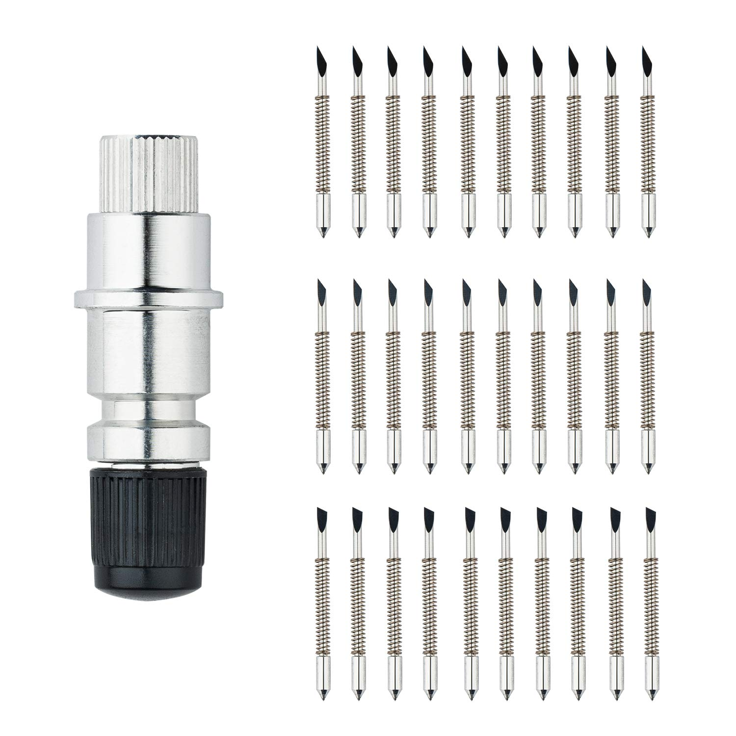 CB09 CB09U Blade Holder Base Compatible with Graphtec ， with 30 Pcs Cutting Blades (30/45/60 Degree) Holder Base for Silhouette Cameo 1 2 3/Portrait/Curio/Graphtec 6000/CE 5000-60 Plotter image number 4