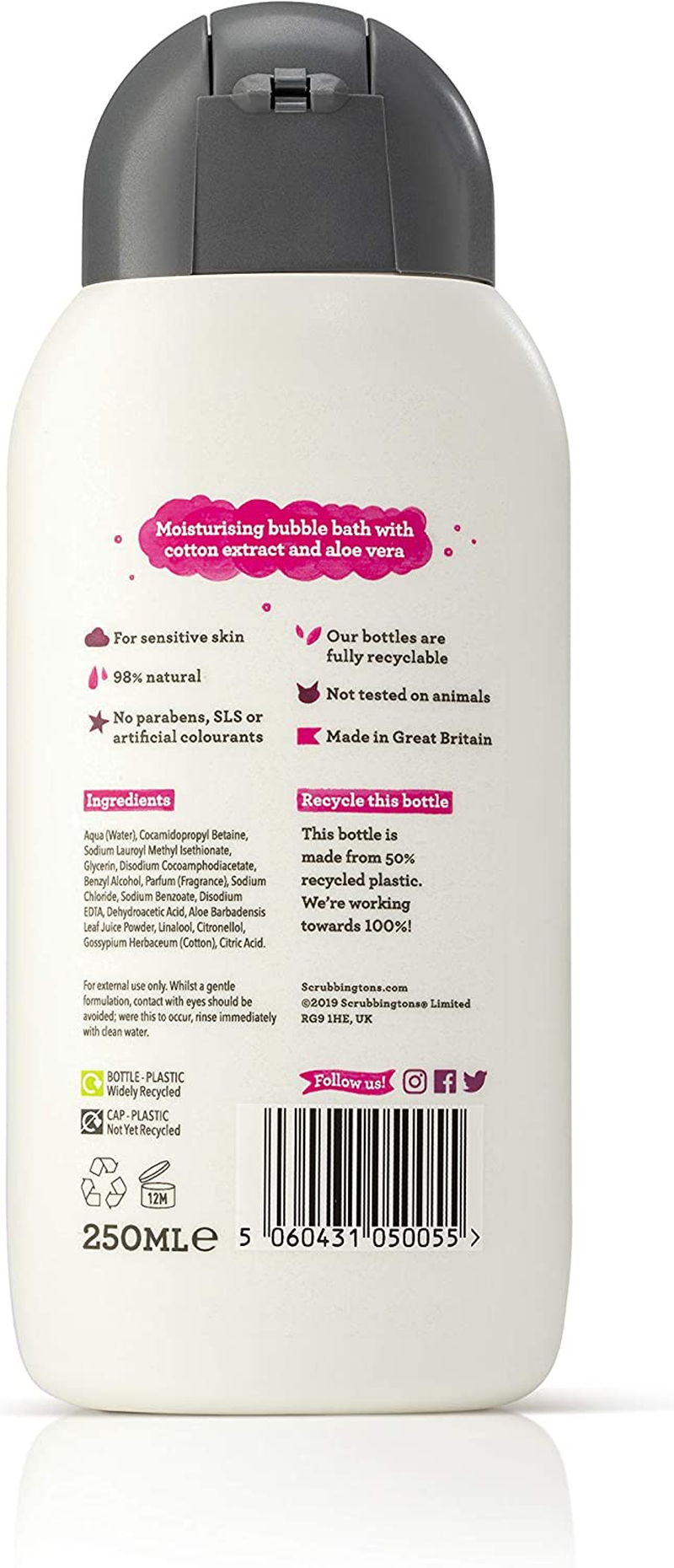 Scrubbingtons Scrub a Dub Cotton Soft Bubble Bath for Kids Cotton Extract & Aloe Vera for Sensitive Skin 1 X 250Ml image number 3