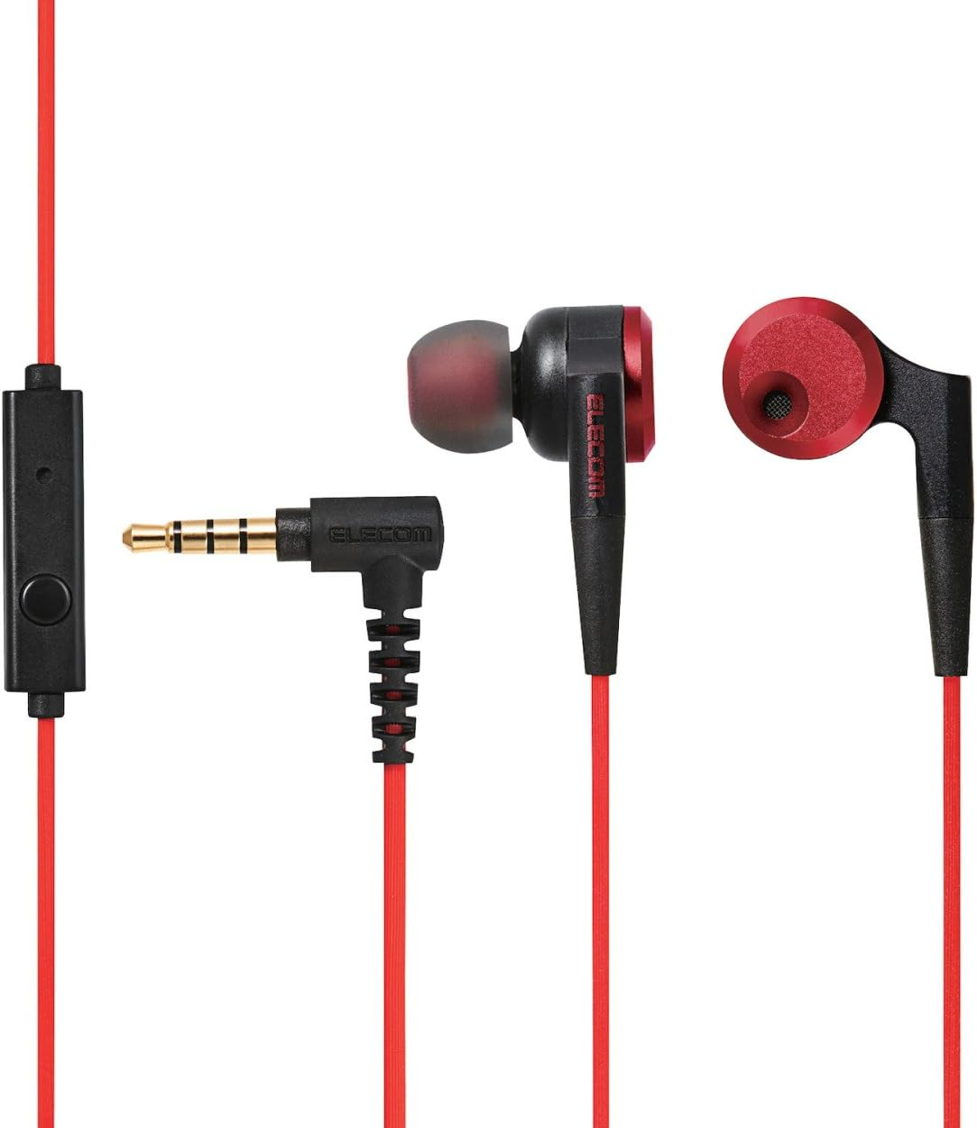 Elecom EHP-GB100MBK Stereo Earphones, Canal, 0.4 Inches (10 Mm), Driver with Microphone, Heavy Bass, Black