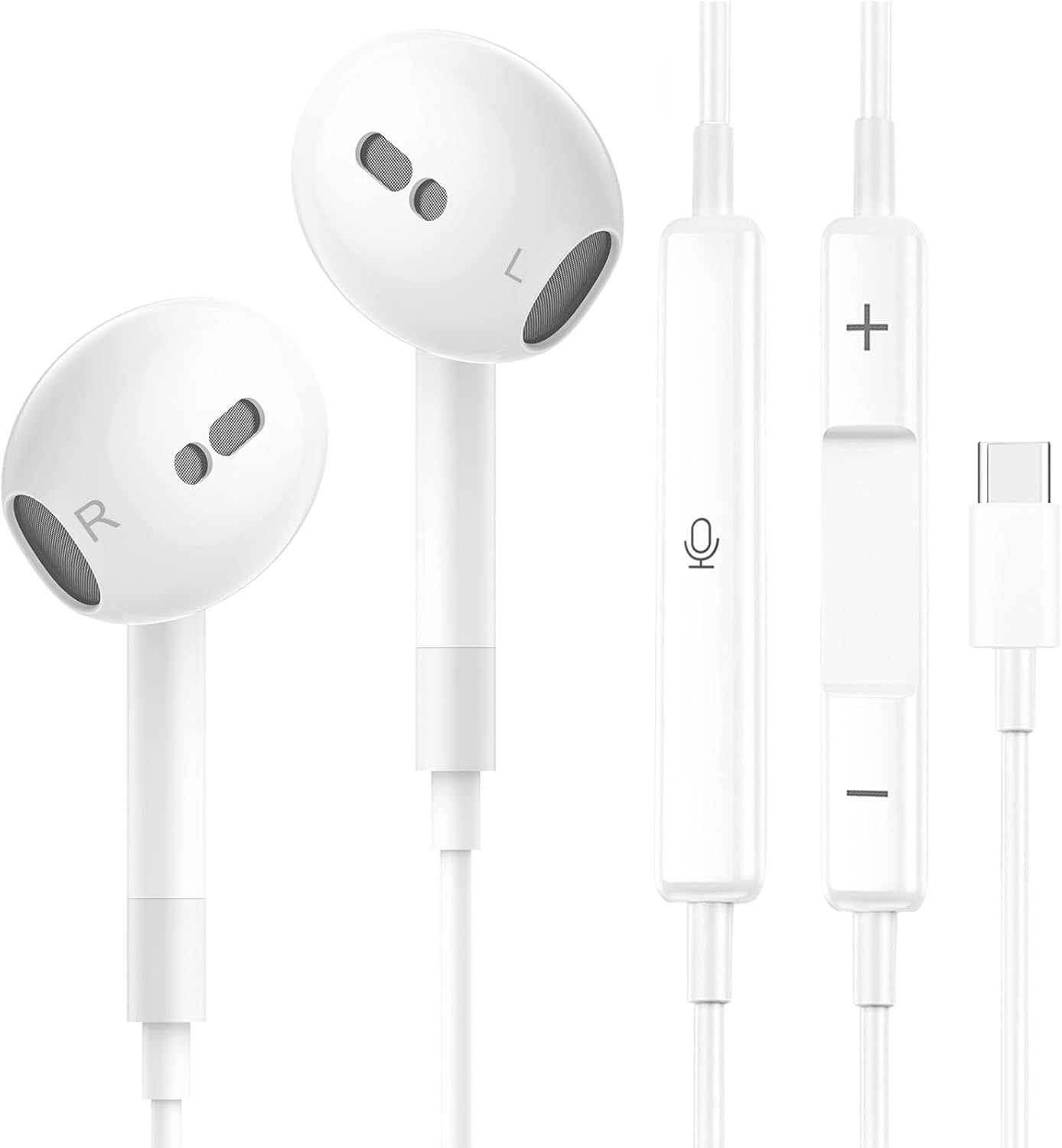 USB C Headphones for Iphone 16 Type C Headphones with Microphone & Remote Noise Cancelling for Iphone 16/15 Pro, Ipad Pro, Galaxy S23/S22/S21/S20/Ultra Note 10/20, Pixel 7/6/6A/5/4 image number 2