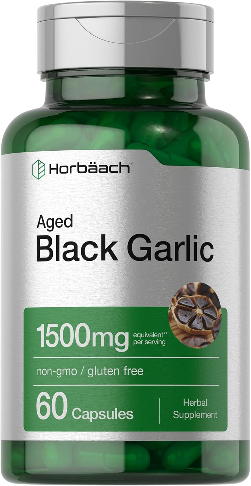 Fermented Black Garlic Capsules | 1000Mg | 60 Count | Non-Gmo, Gluten Free | by Horbaach