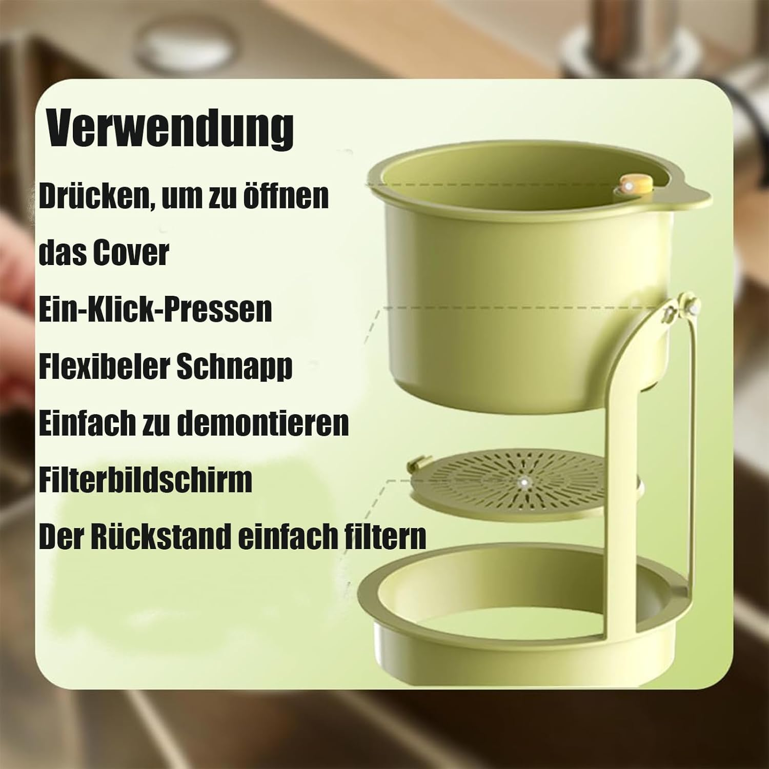 Pack of 2 Sink Strainers, Drain Basket, Hanging Strainer for Sink, Ideal for Draining Pasta and Vegetables, Practical Solution for Kitchen Organisation image number 1