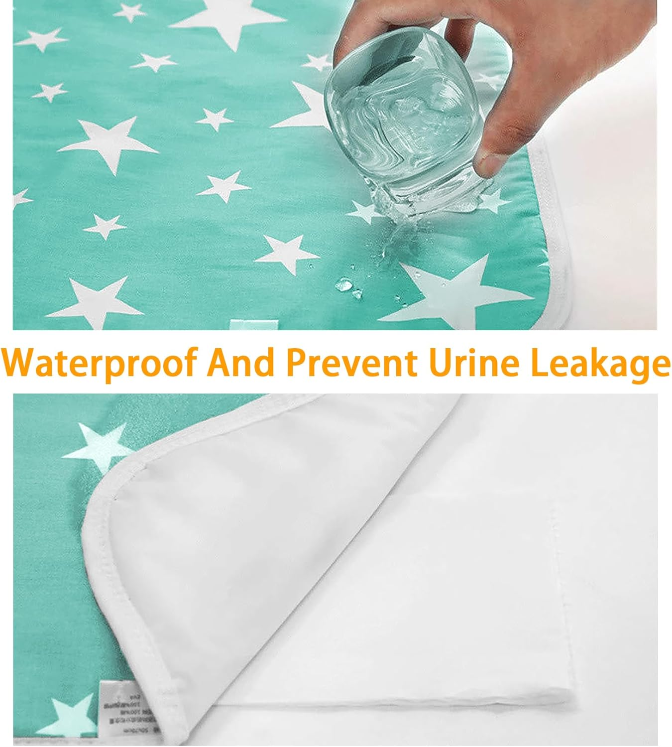 3 Pack Dipper Changing Pad, Maveek Portable Toddler Diaper Changing Pad Waterproof Baby Change Mats Premium Change Pad Liner Bed Pad Play Mat(Green&White&Blue) image number 3