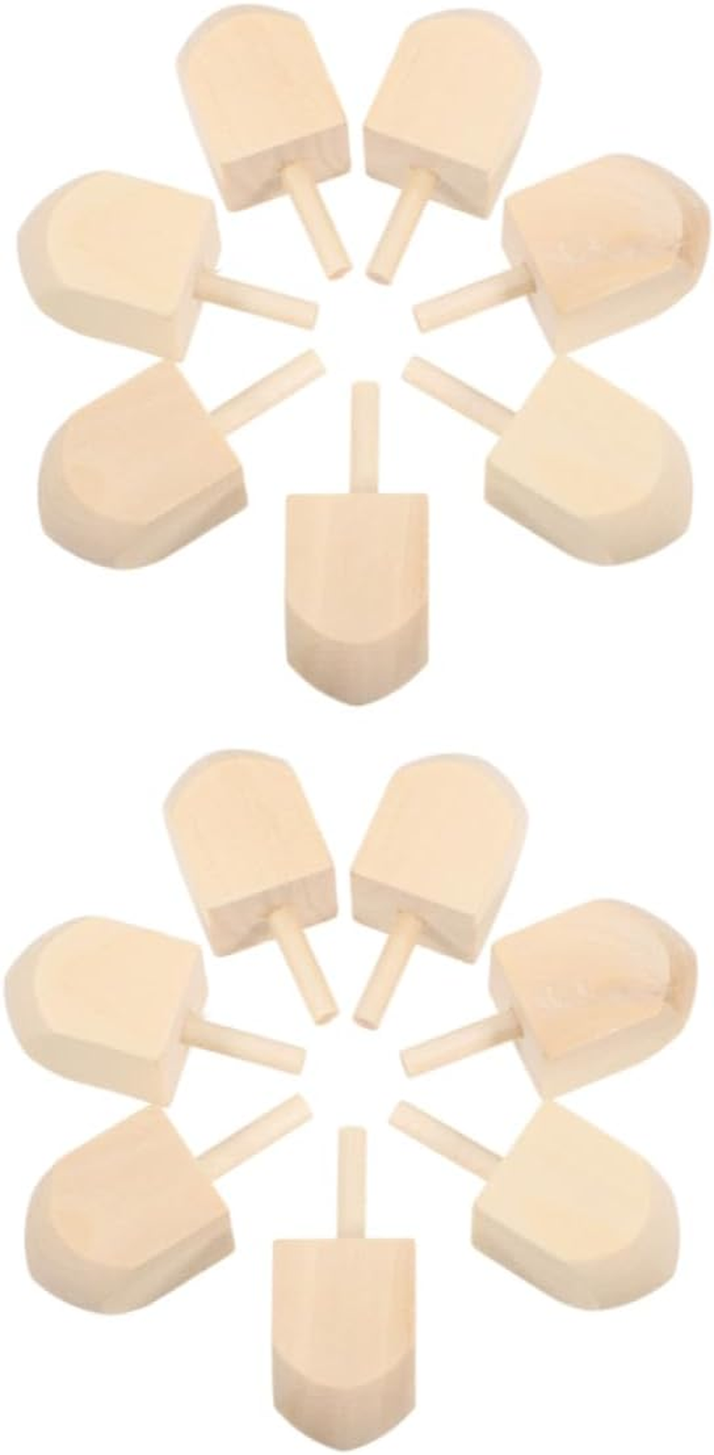GARVALON 20Pcs Traditional Wooden Dreidels for Hanukkah Unpainted Solid Wood Spinning Tops DIY Craft Supplies for Holiday Decor and Cultural Education image number 1