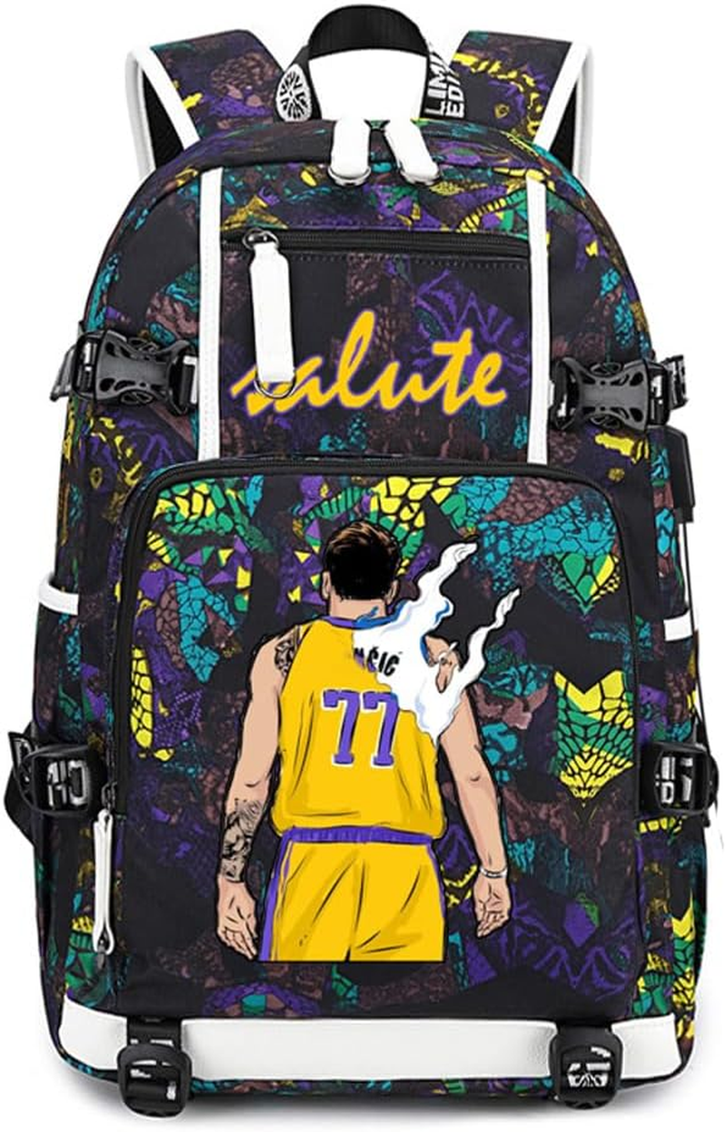 Basketball Player 77 Multifunction Backpack Travel Daypacks Fans Bookbag for Men Women
