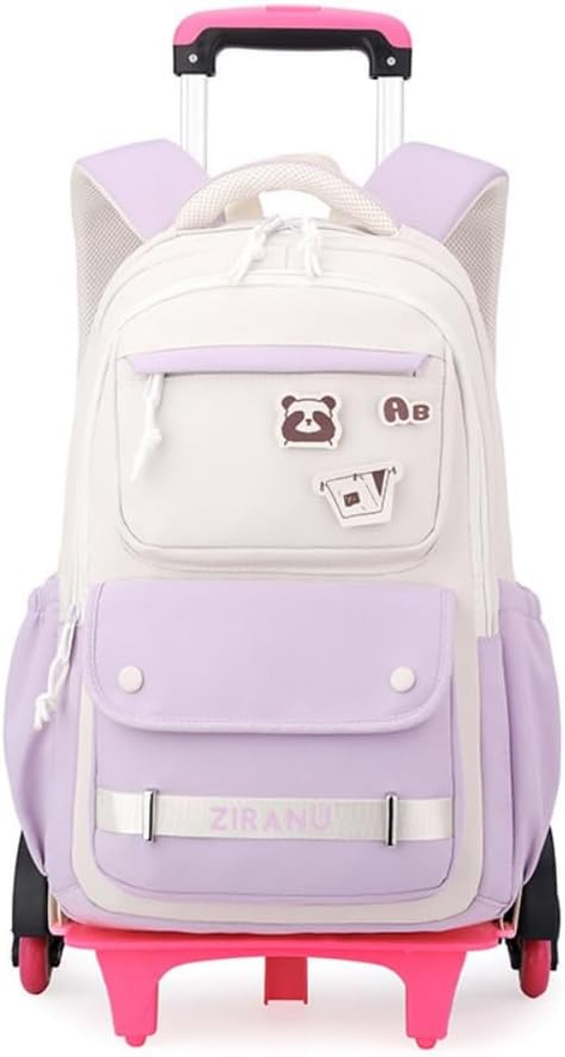 EKUIZAI Trolley Backpack for Girls Middle Kids School Bags with Wheels Rolling School Bags for Teen Girls image number 6