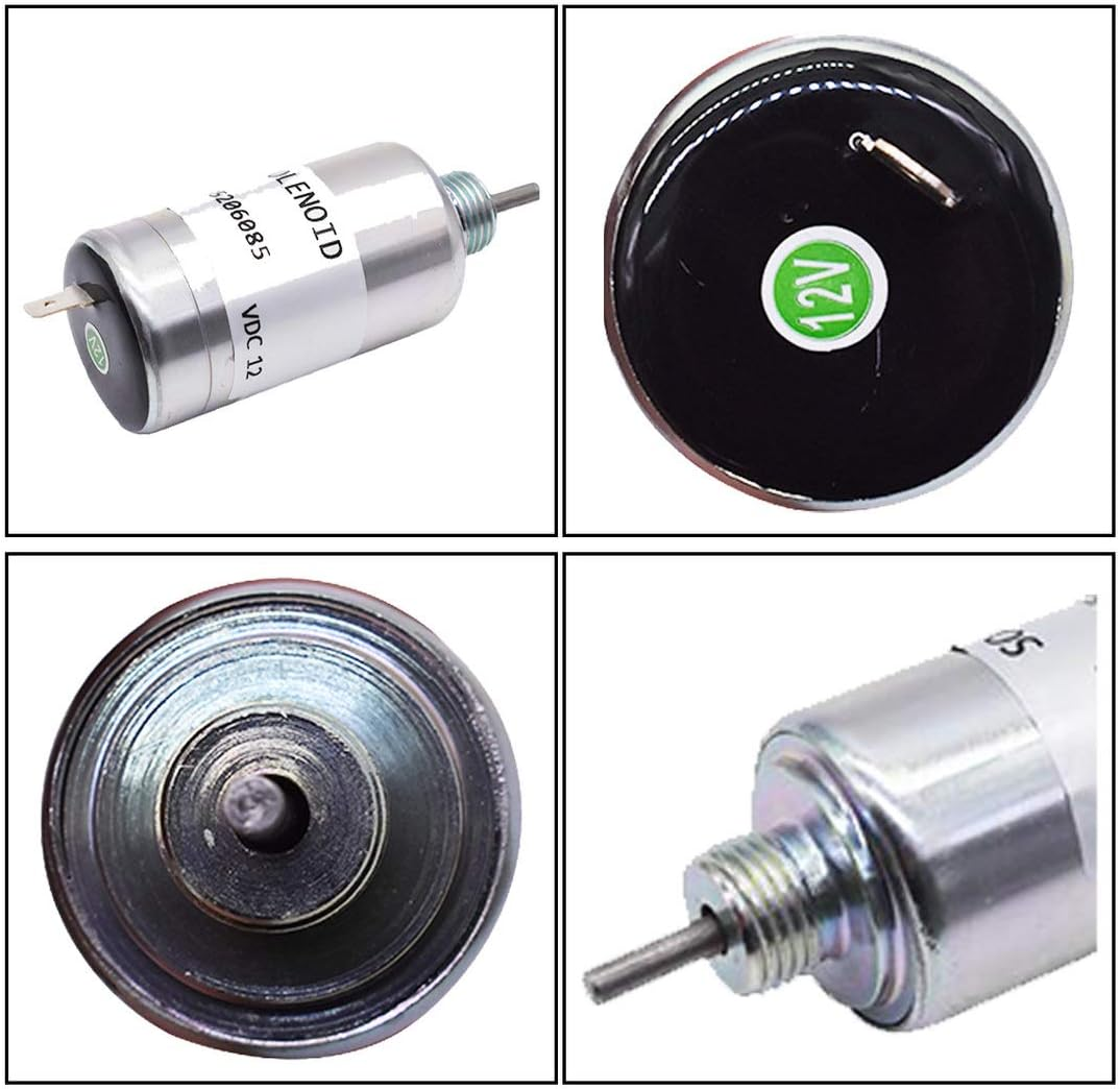 185206085 Fuel Shut off Solenoid 12V Stop Solenoid Valve Fit for Perkins 100 Series Engine and Case Holland image number 4