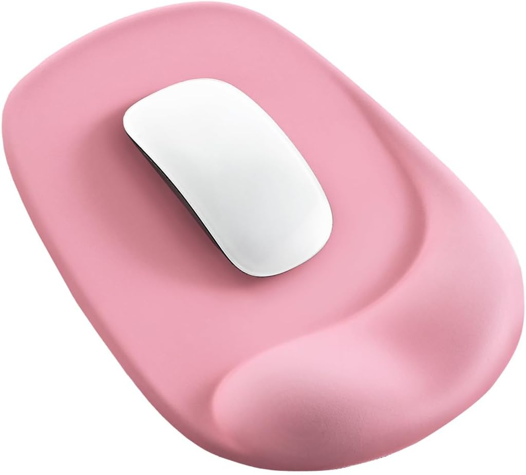 Eoocoo Small Mouse Pad with Wrist Rest, Gel Support Pain Relief Central Groove Design Ergonomic Mousepad for Office & Gaming, Desk Mat with Non-Slip Base, Portable Washable Mouse Pad, Desk Accessories