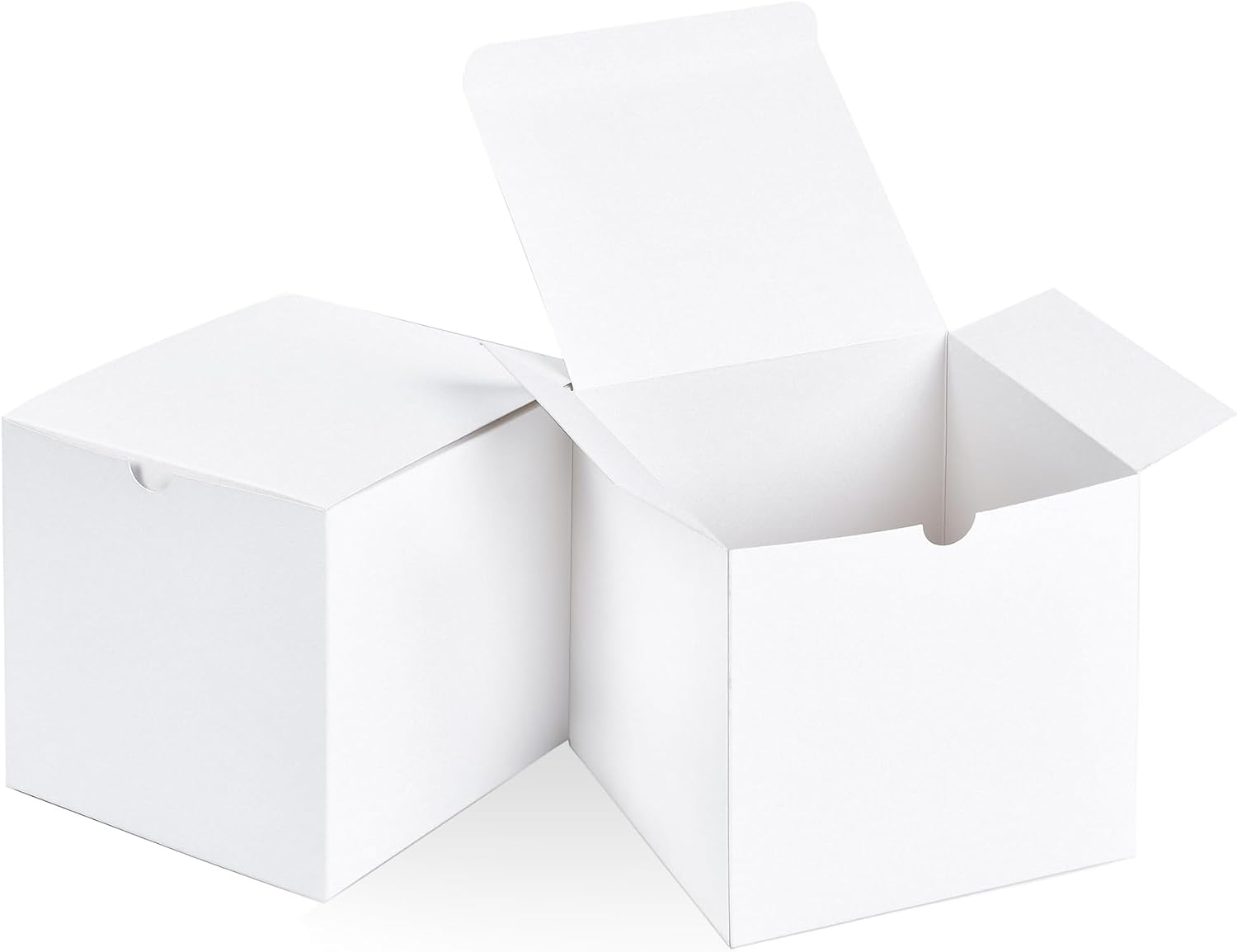 SHIPKEY 10PCS 8X8X8 Cm White Cardboard Gift Boxes with Lids | Mini/Small Gift Boxes | Small Paper Boxes for Wedding, Ornament Boxes for Christmas, Holidays, Birthdays and All Other Occasions image number 2