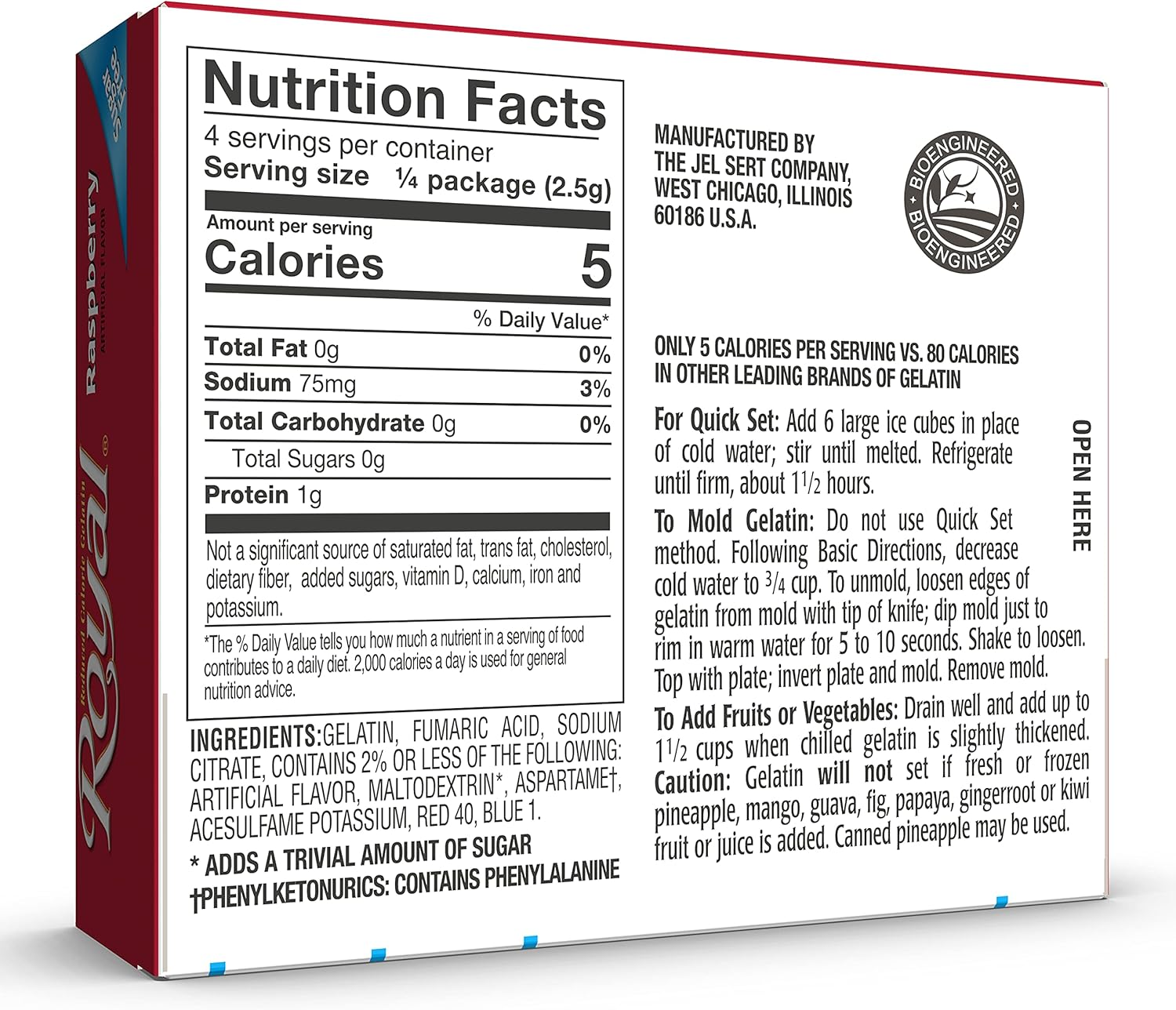 Royal Raspberry Gelatin Dessert Mix, Sugar Free and Carb Free (12 - .32Oz Boxes) image number 3
