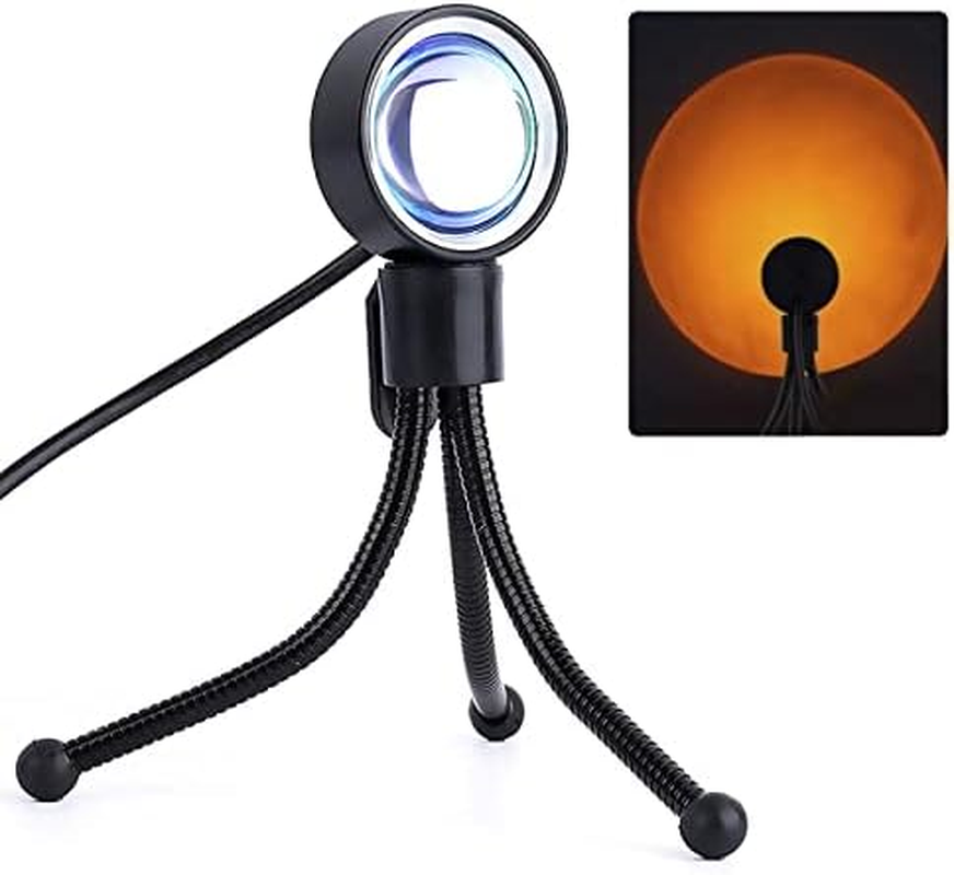 LED Sun Sunset Rainbow Projector Atmosphere USB Night Light Lamp for Room Decor (Sunset Red)