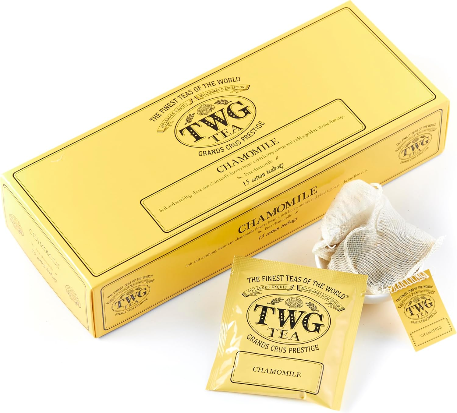 TWG Tea | Chamomile | Herbal Tea | Decaffeinated & Theine-Free | 15 Hand Sewn Cotton Tea Bags | Giftset image number 1