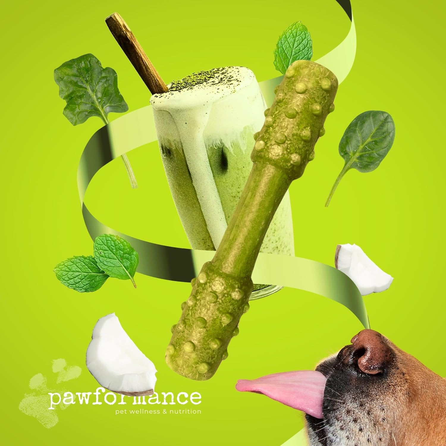 PAWFORMANCE Superfood with Postbiotics Dental Treats Dumbbell Sticks Chews 1.12Kg Bulk Value Pack 57 Dumbbells image number 1