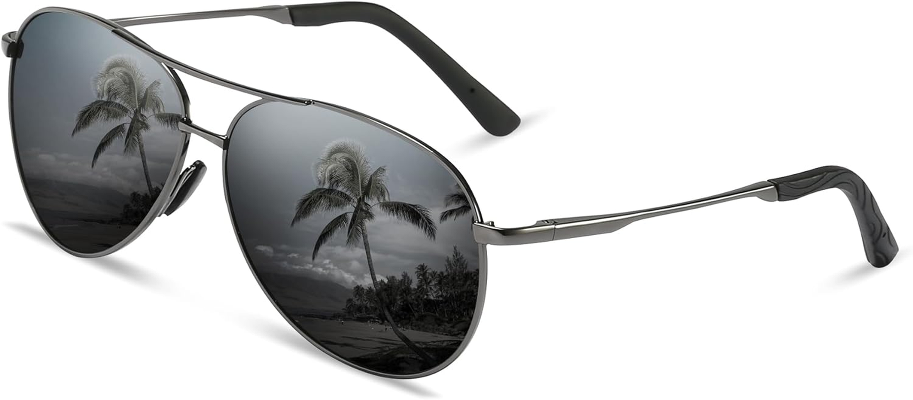 Sunglasses for Men Women Pilot Polarized Sun Glasses with UV 400 Protection Metal Frame for Driving Golf Fishing