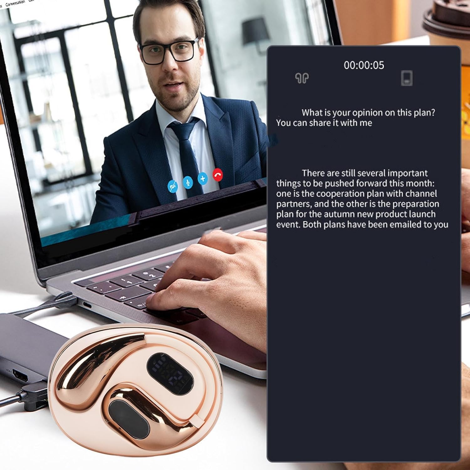 Asixxsix AI Translation Earbuds Real Time, 140 Language Bluetooth 5.4 Translator Earbud, Ear Hook Simultaneous Interpretation Translation Headphones for Travel Business