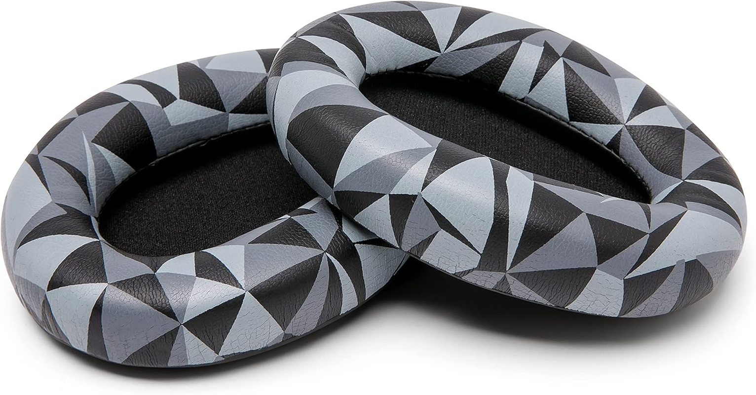 WC Wicked Cushions Replacement Ear Pads for Sony WH1000XM3 Over-Ear Headphones - Softer PU Leather Cushions, Luxurious Noise Isolating Memory Foam, Added Thickness (2021 Updated) (Geo Grey) image number 5