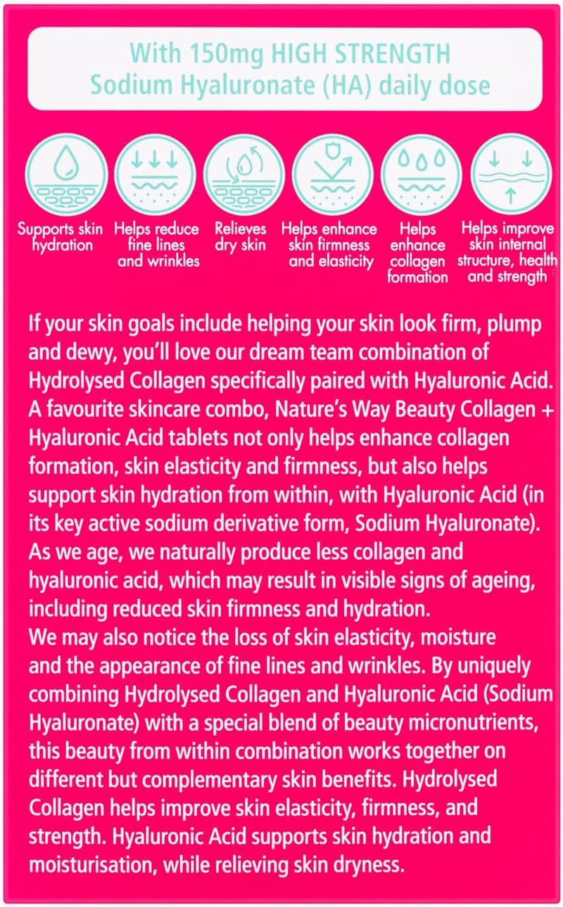 Nature'S Way Beauty Collagen with Hyaluronic Acid 60 Tablets image number 5
