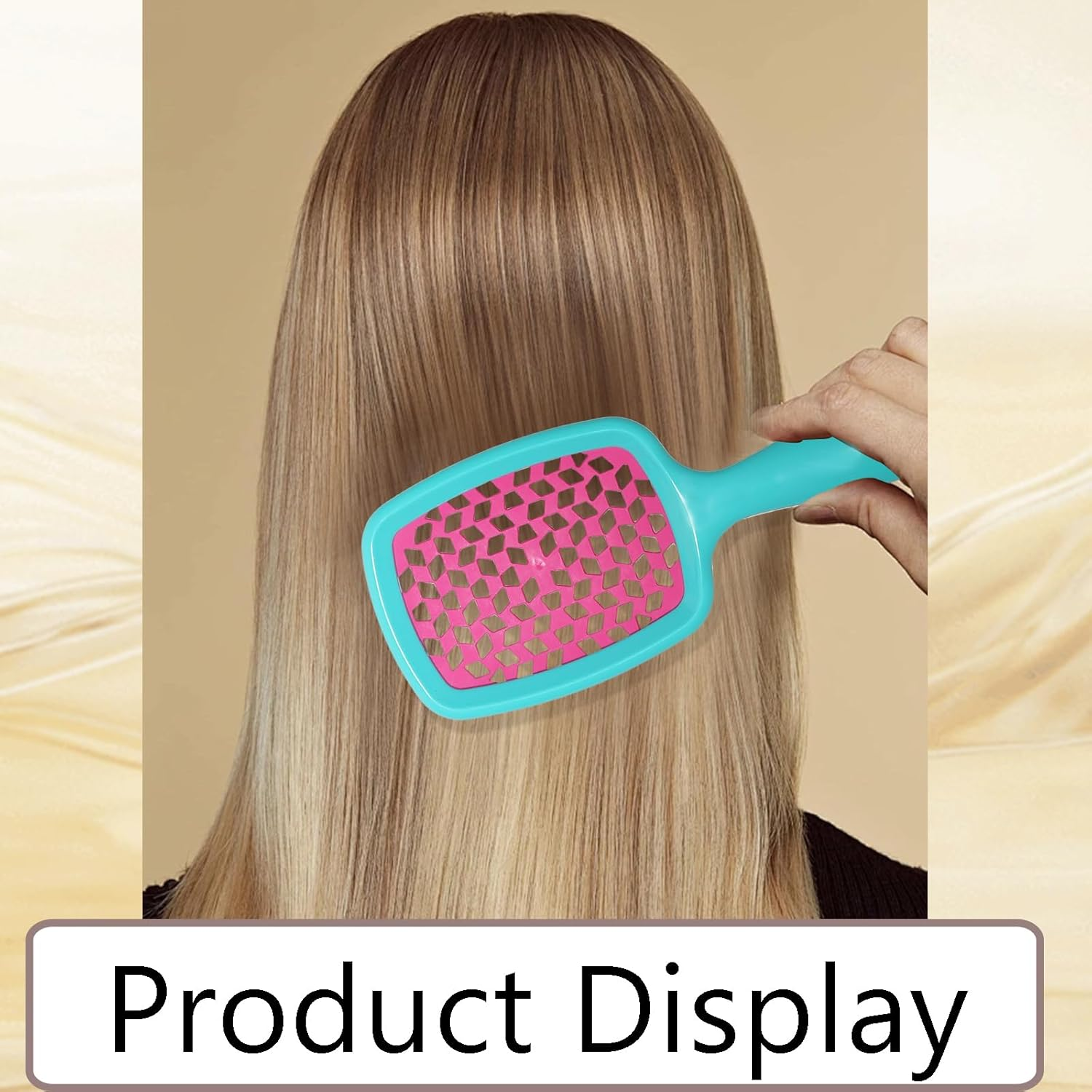 Hair Brush Green Handle with Pink, Detangling Hair Brush Styling Brush for Women Men, Vented Detangling Hair Brush Wet or Dry Hair Use Flexible with Ease for All Hair Types