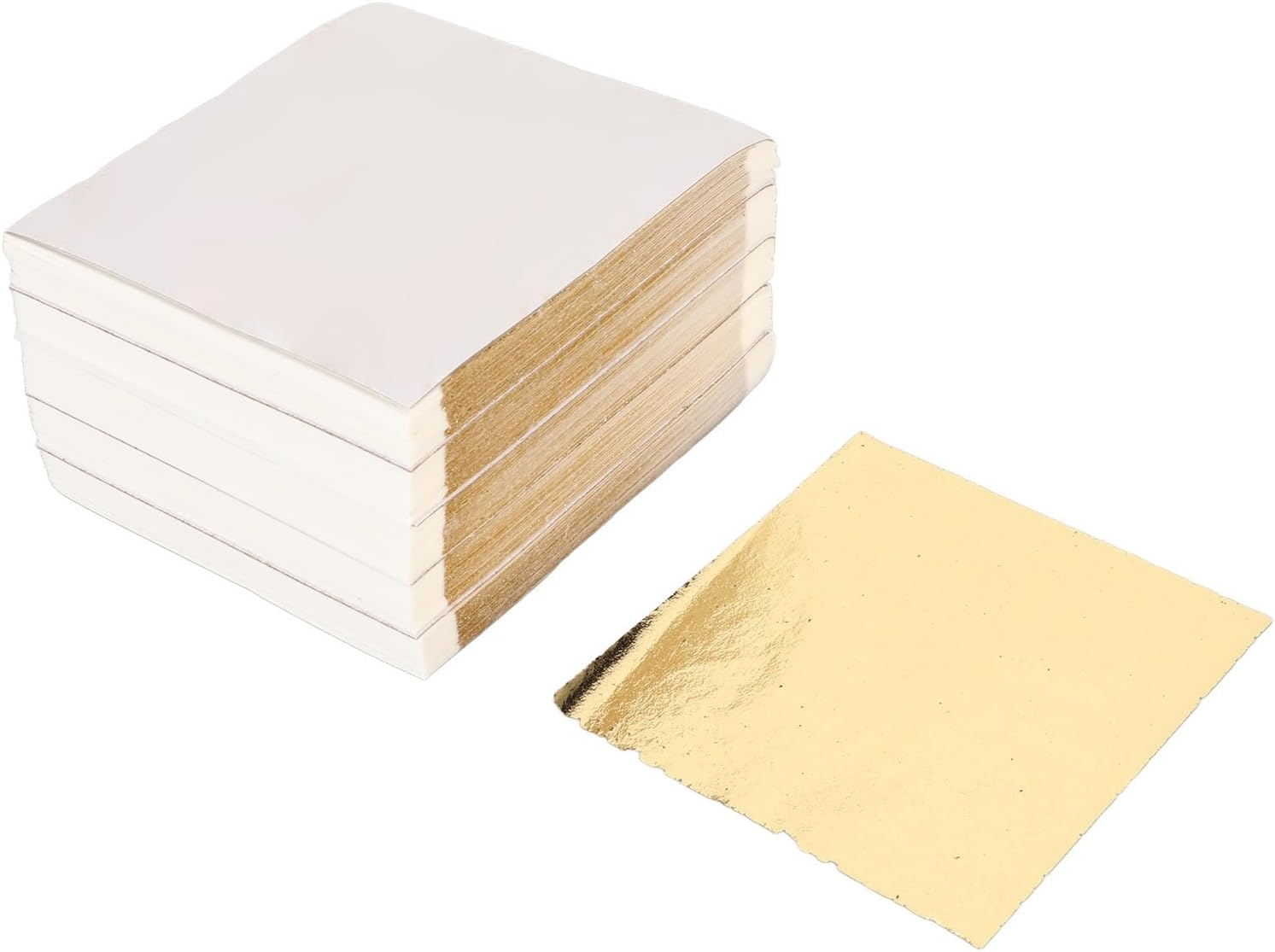 500Pcs Fashionable Gold Leaf Sheets for Arts Gilding Crafting Decoration, Premium Material, 9X9Cm, for Home Decor image number 4