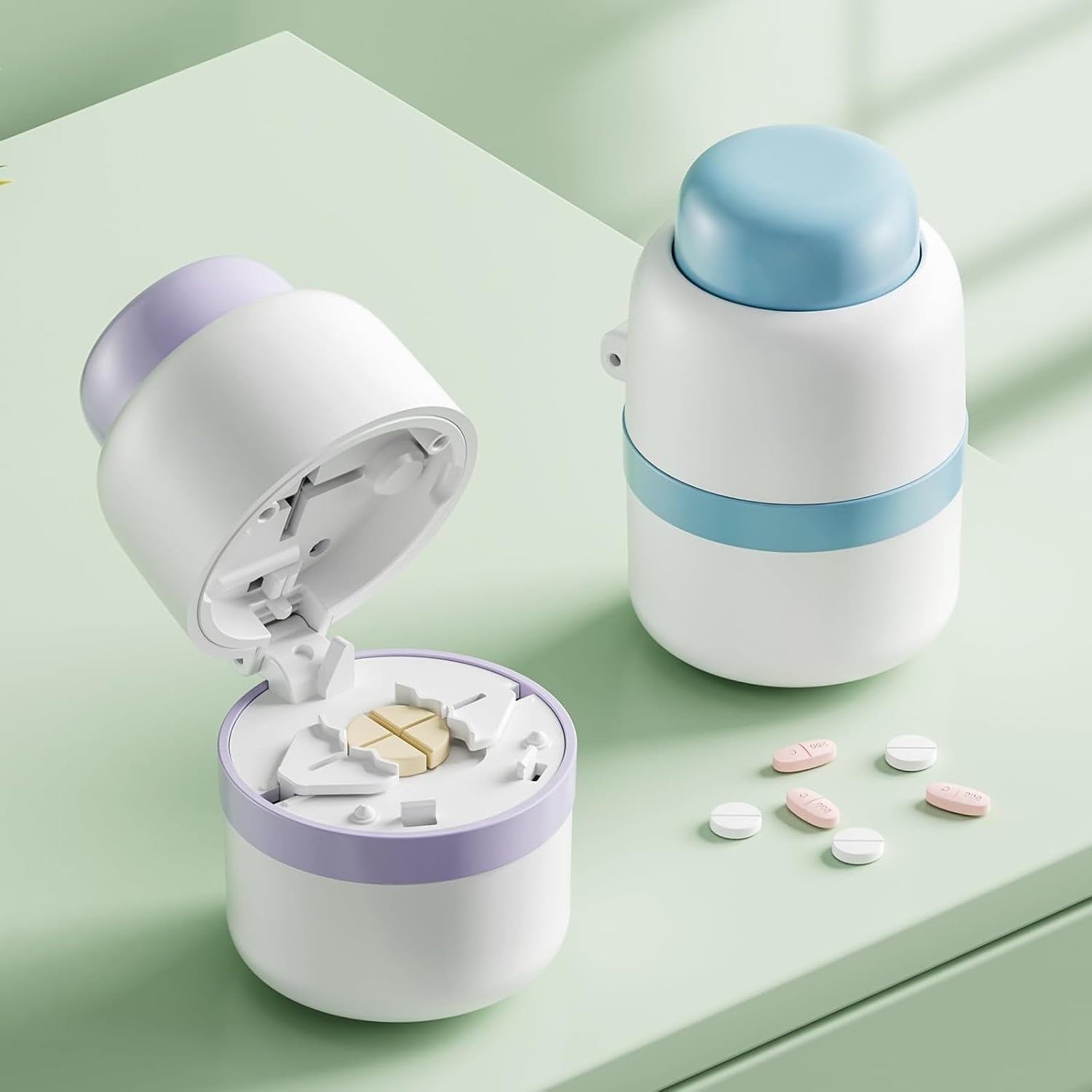 Pill Cutter - Pill Splitter with Stainless Steel Blade for Cutting Small Pills or Large Pills in One Third, Suitable for Cuting Vitamins, Tablets